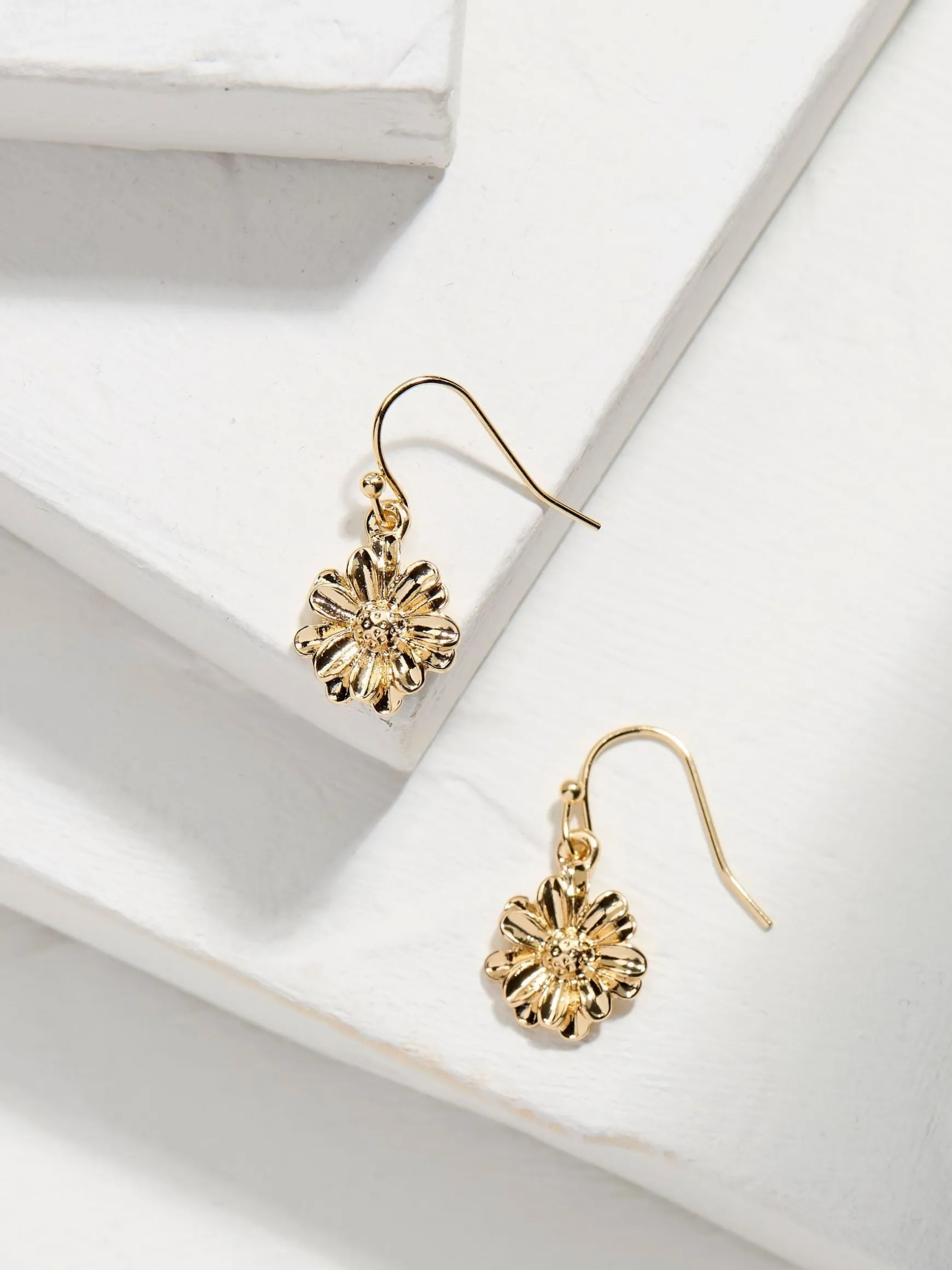 FatFace Tone Floral Drop Earrings Gold Outlet