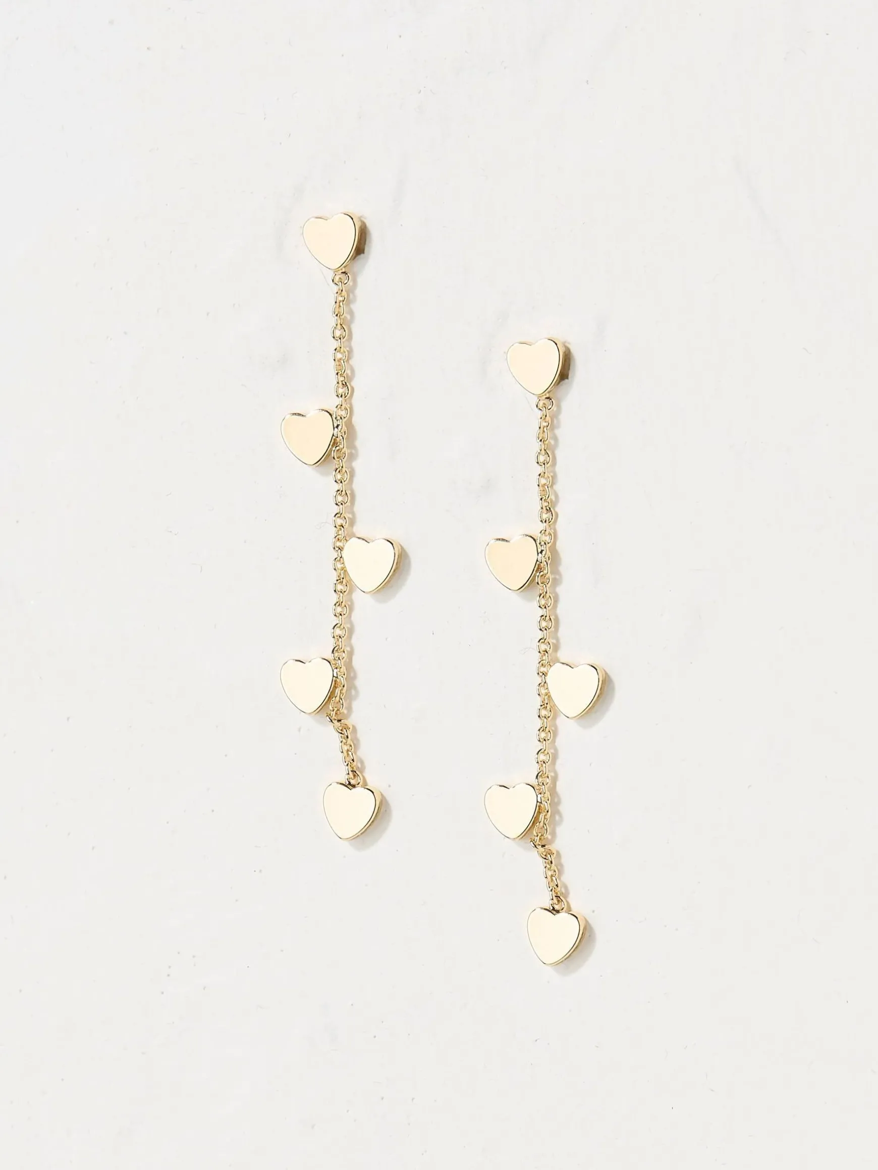 FatFace Tone Heart Chain Earrings Gold Cheap