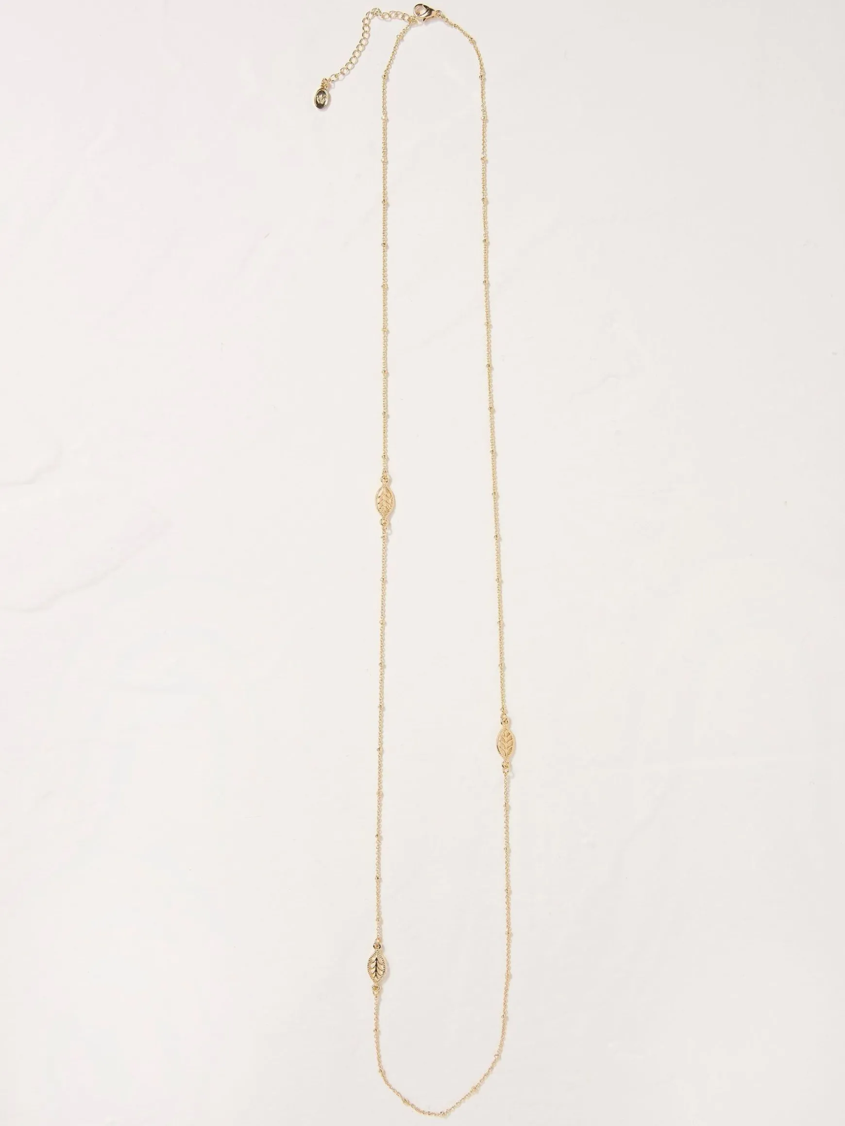 FatFace Tone Leaf Necklace Gold Online