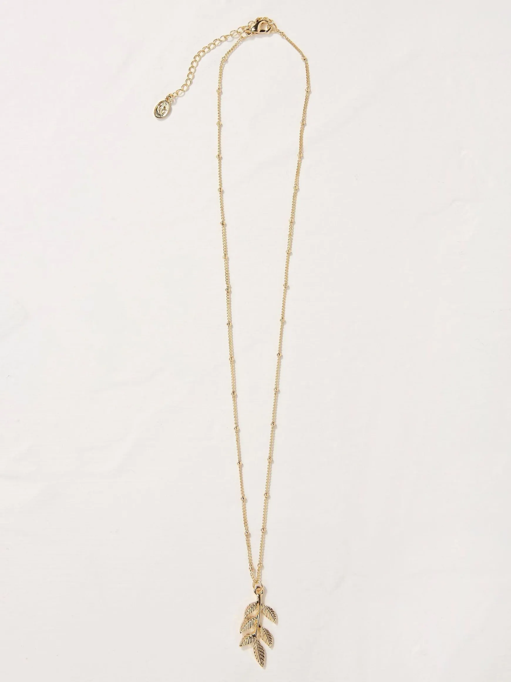 FatFace Tone Leaf Necklace Gold Best Sale