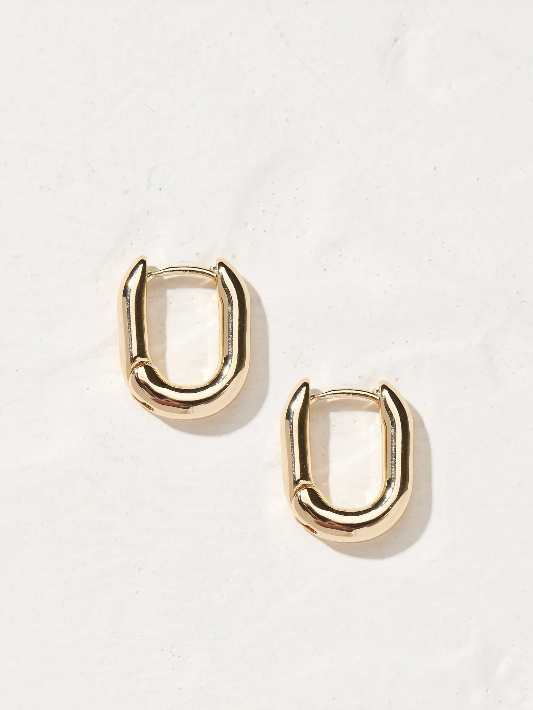 FatFace Tone Oval Huggy Hoop Earrings Gold Best