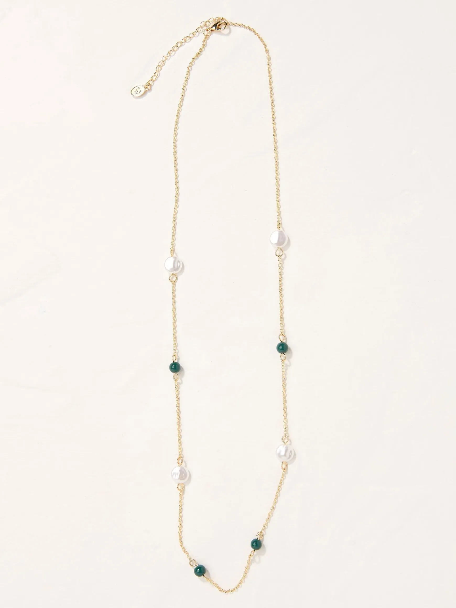 FatFace Tone Pearl Necklace Gold Fashion