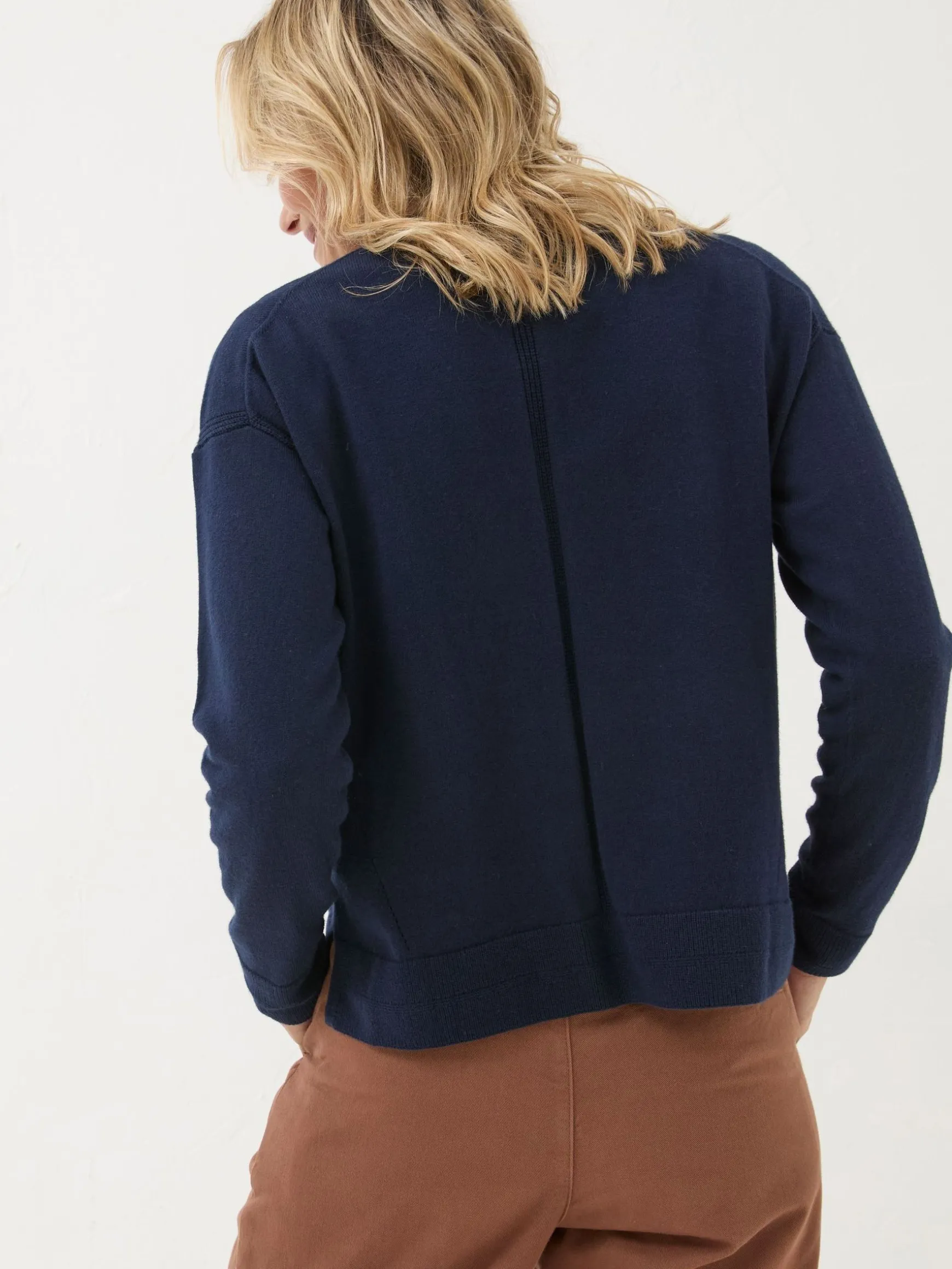 FatFace Grace Cotton Cashmere Blend Cardigan Navy Cheap