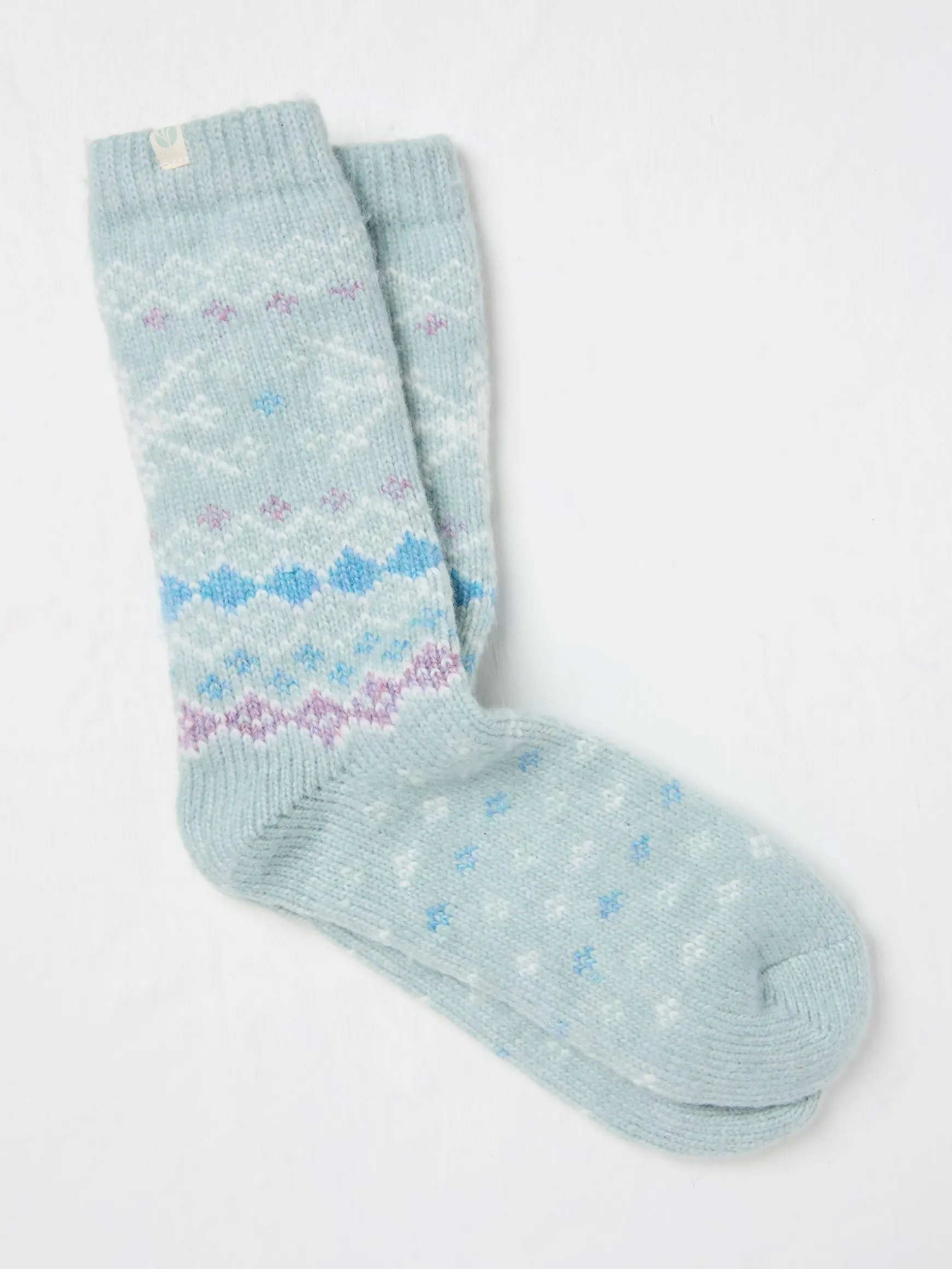 FatFace Fairisle Pattern Supersoft Socks Green Outlet