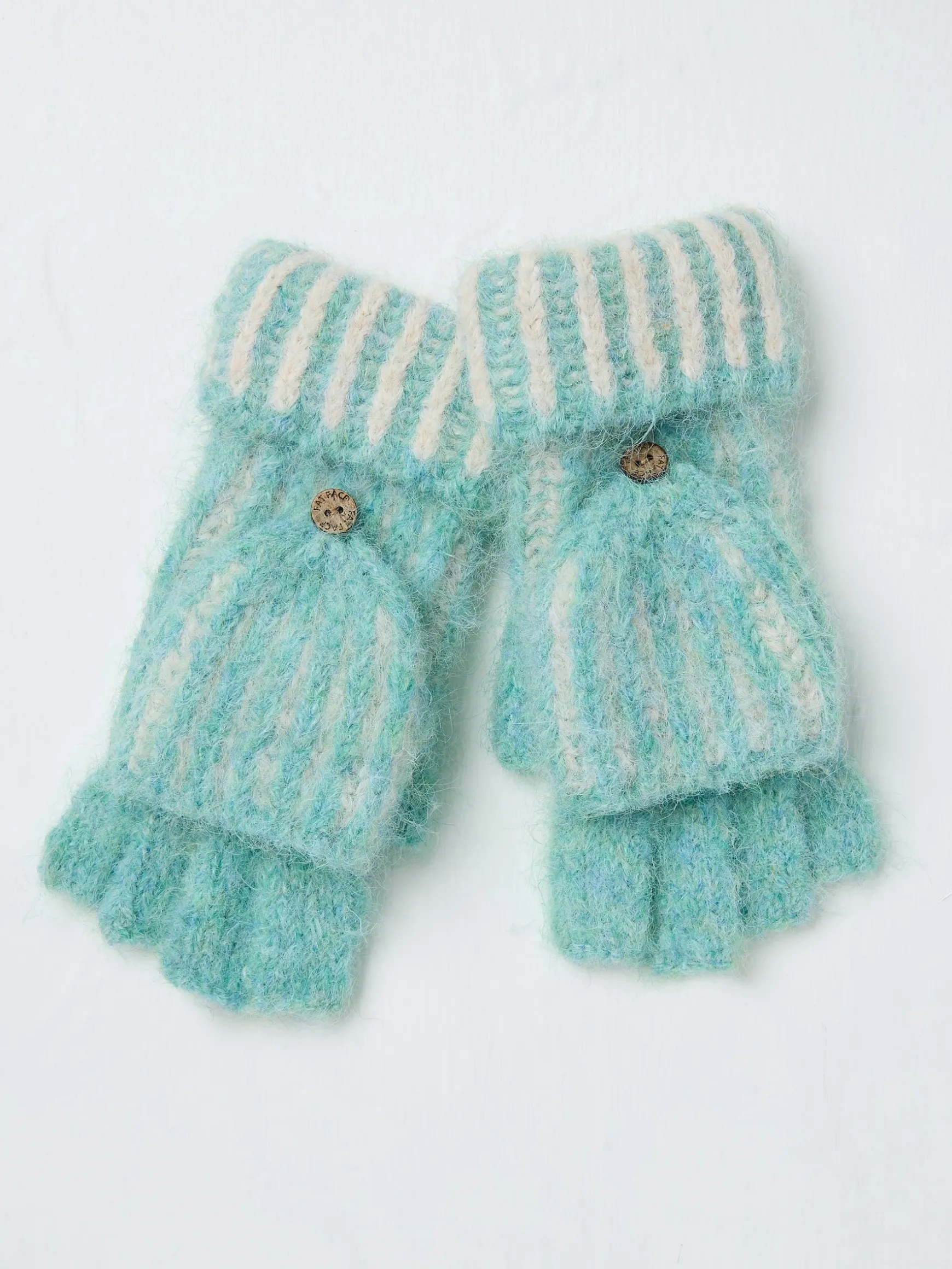 FatFace Plaited Overflap Gloves Green Haze Best Sale