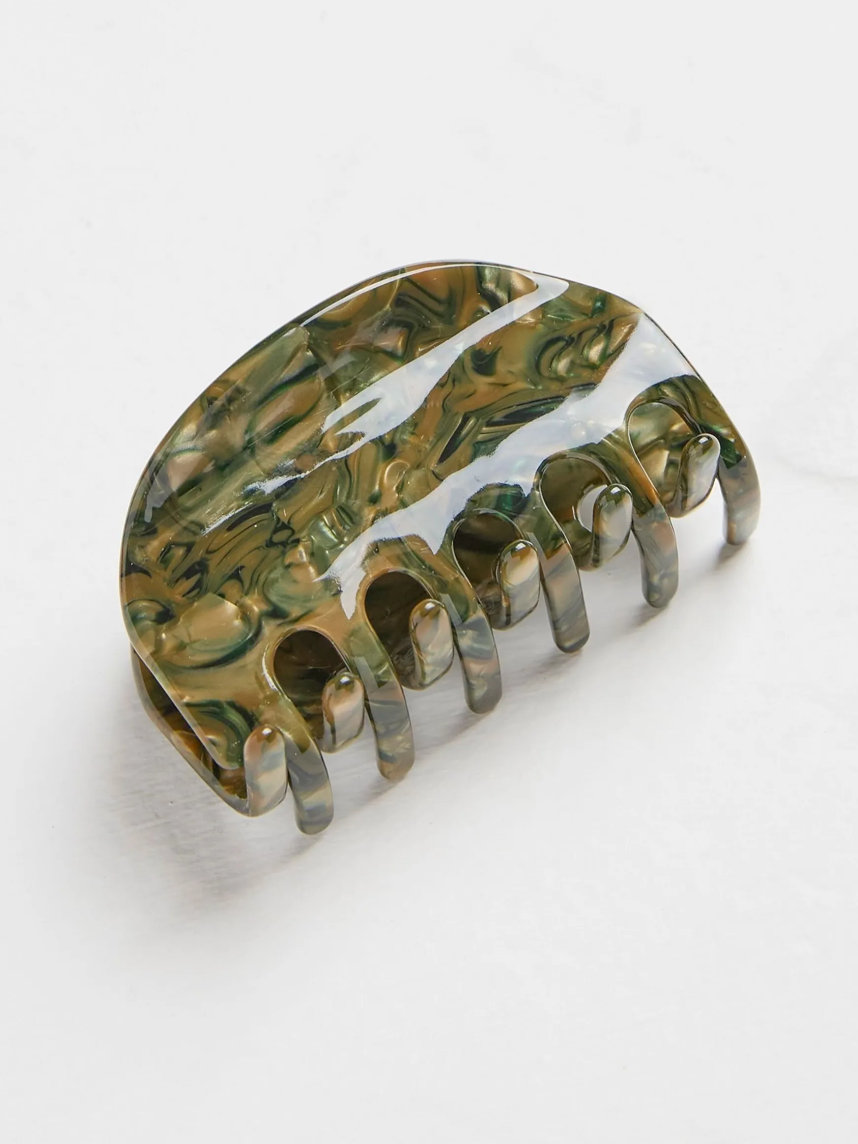 FatFace Round Claw Clip Green Hot