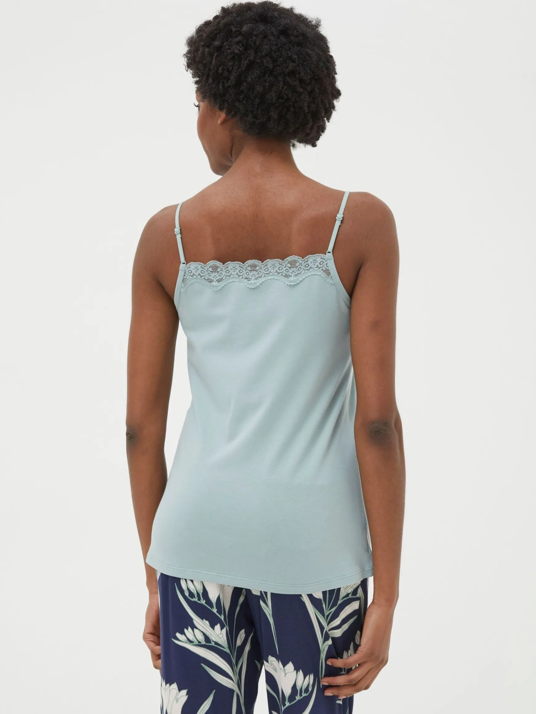 FatFace V-Neck Lace Camisole Green Store