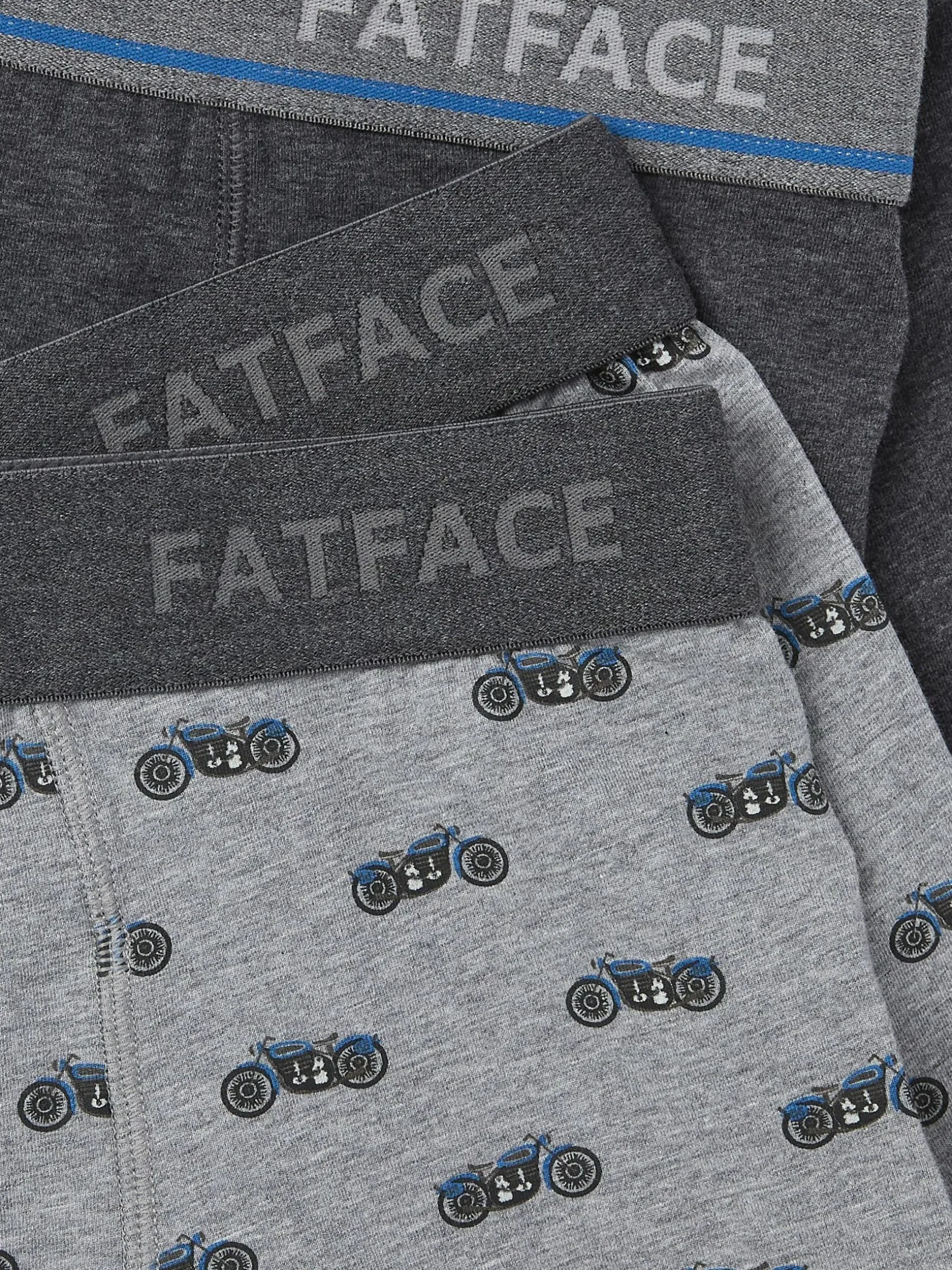 FatFace 2 Pack Of Motorbike Boxers Grey Online