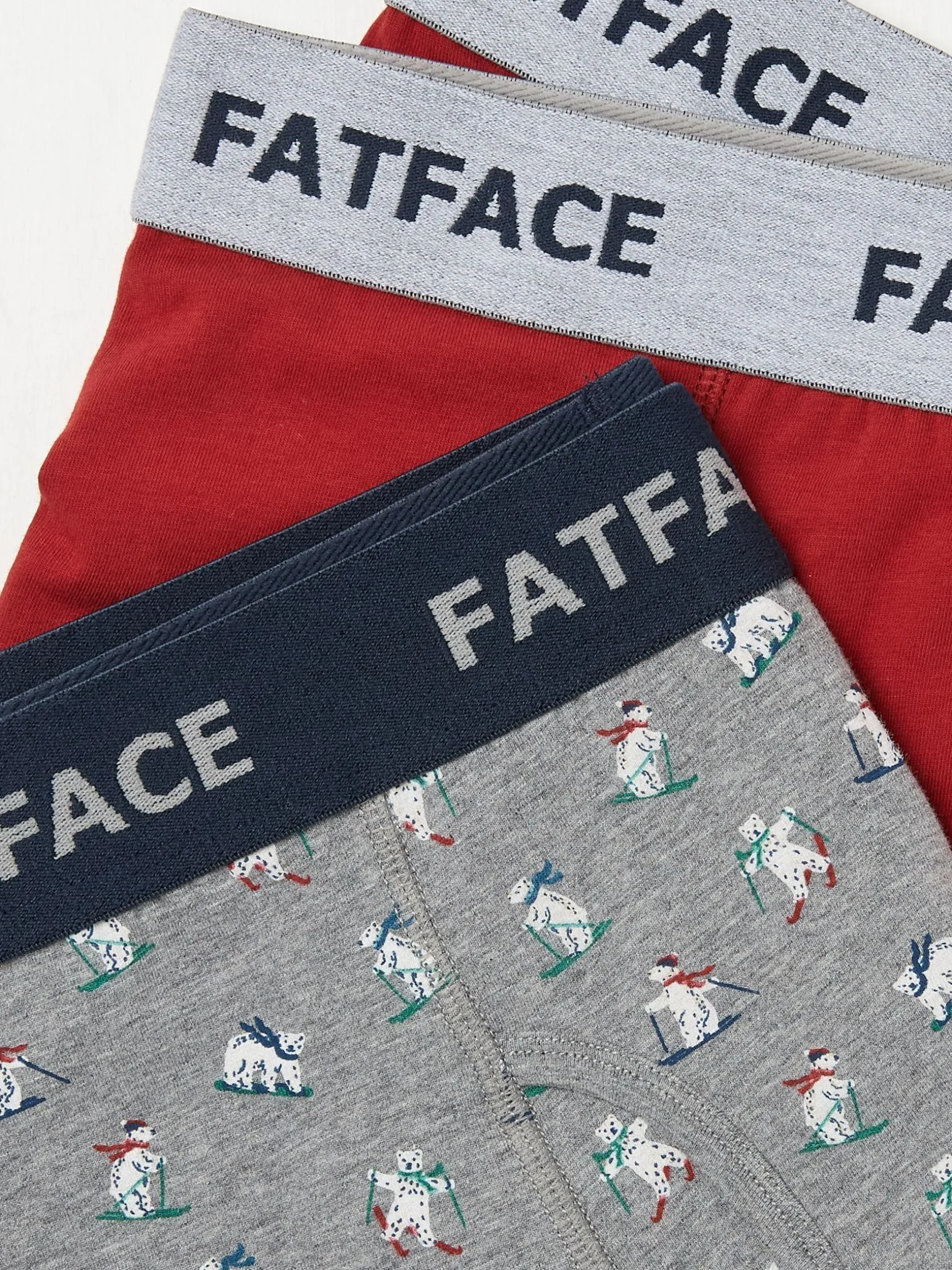 FatFace 2 Pack Ski Bear Boxers Grey Best