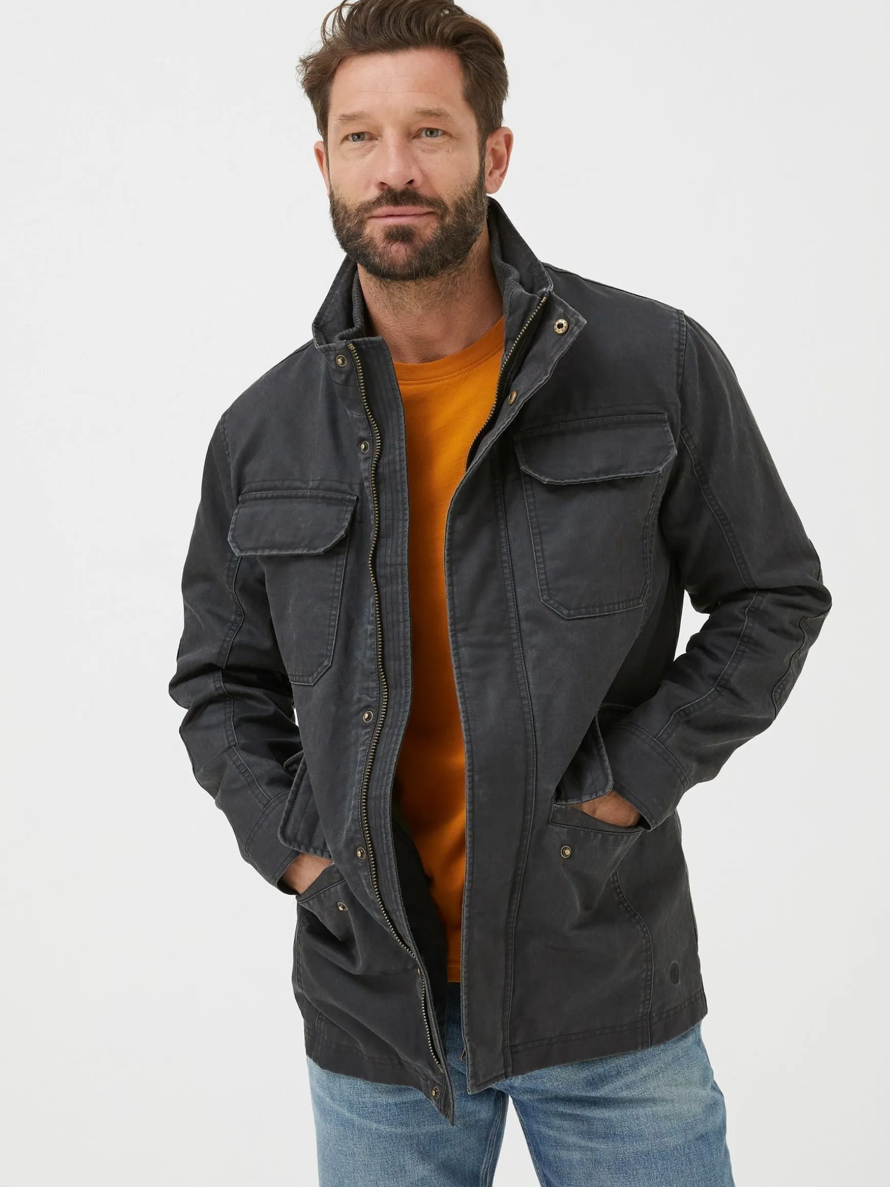 FatFace 4 Pocket Jacket Grey Cheap