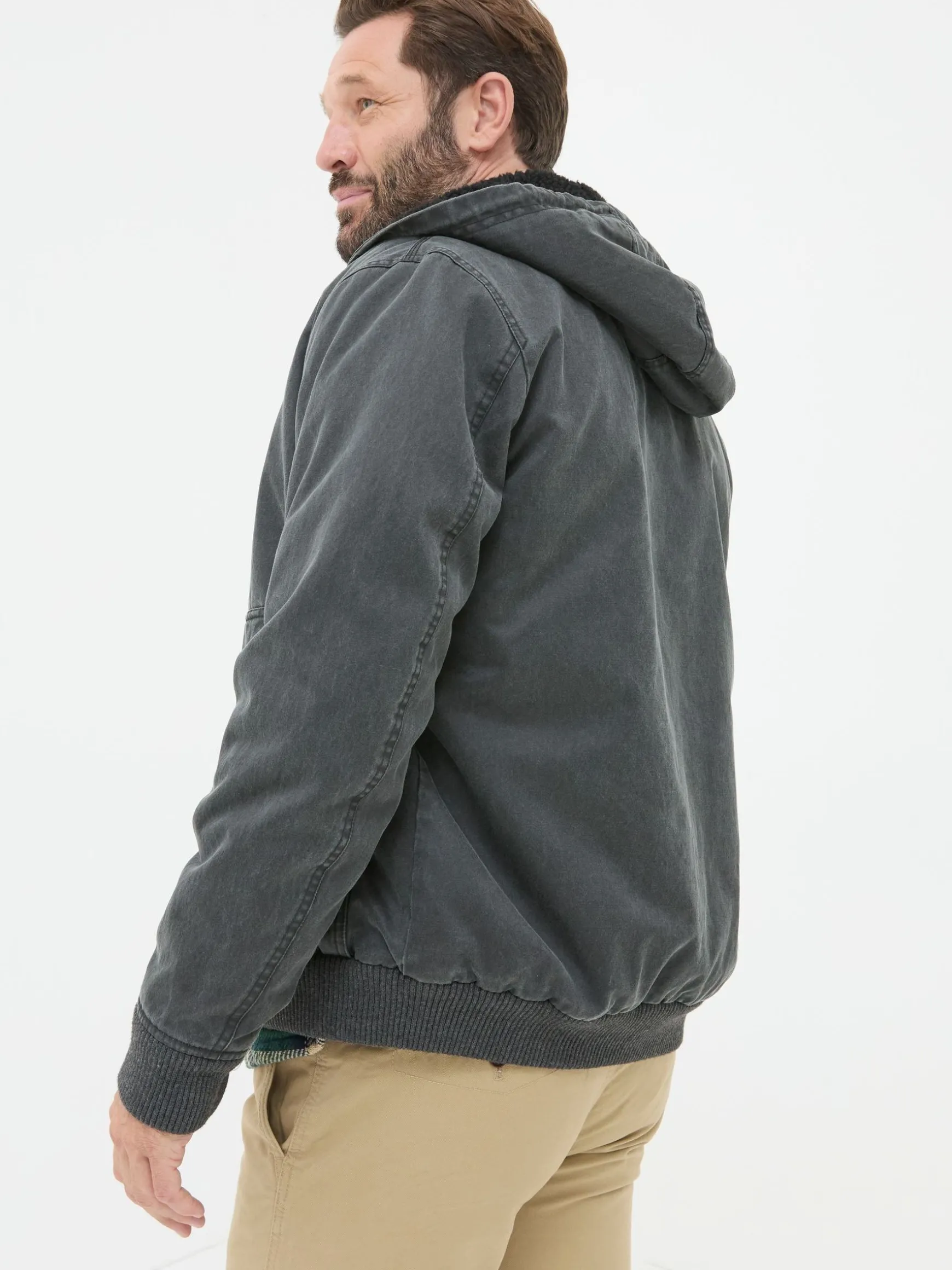 FatFace Denver Hooded Jacket Grey Charcoal Flash Sale