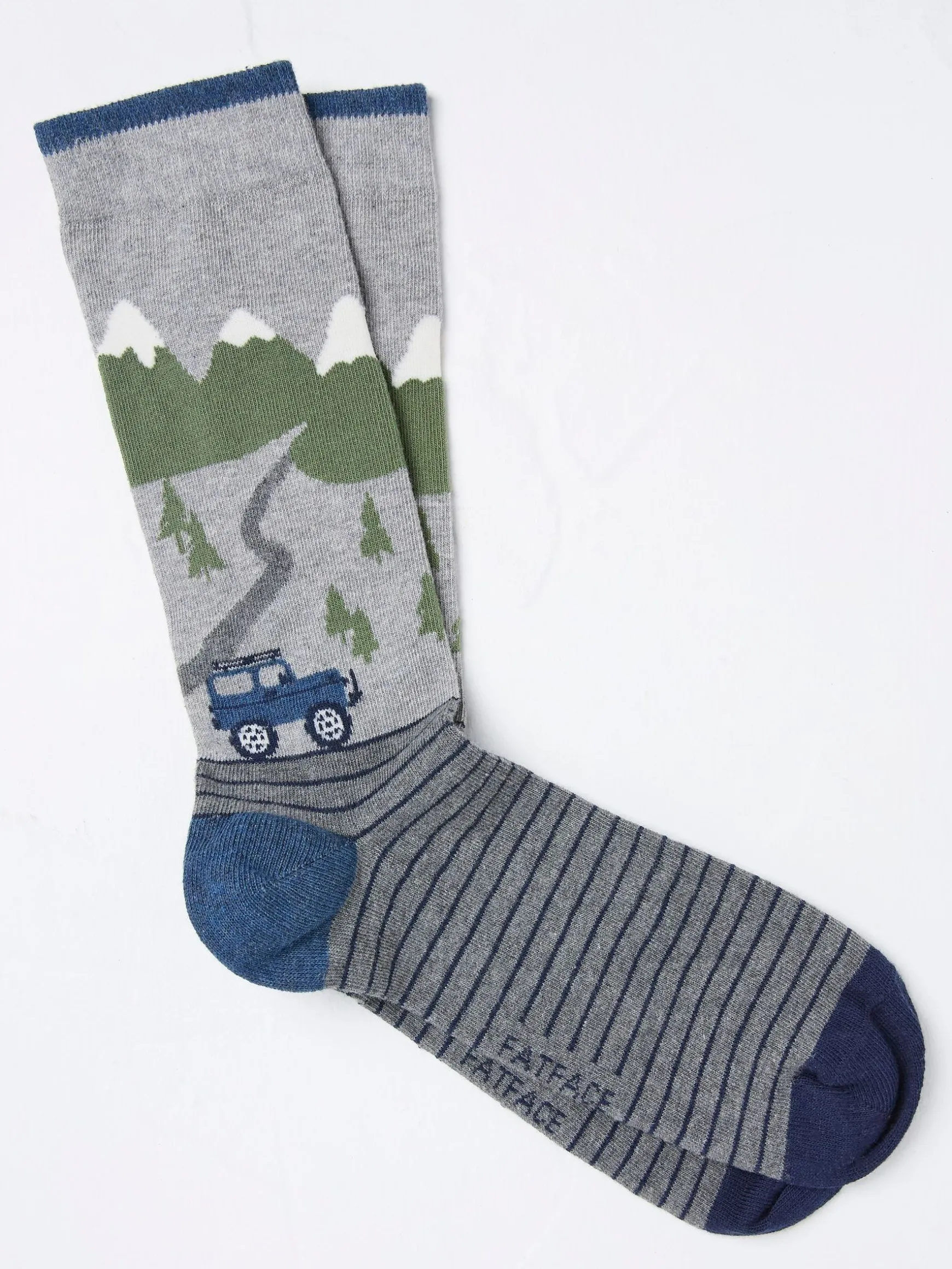 FatFace Men's Socks 1 Pack Grey Off Roader Scene Online