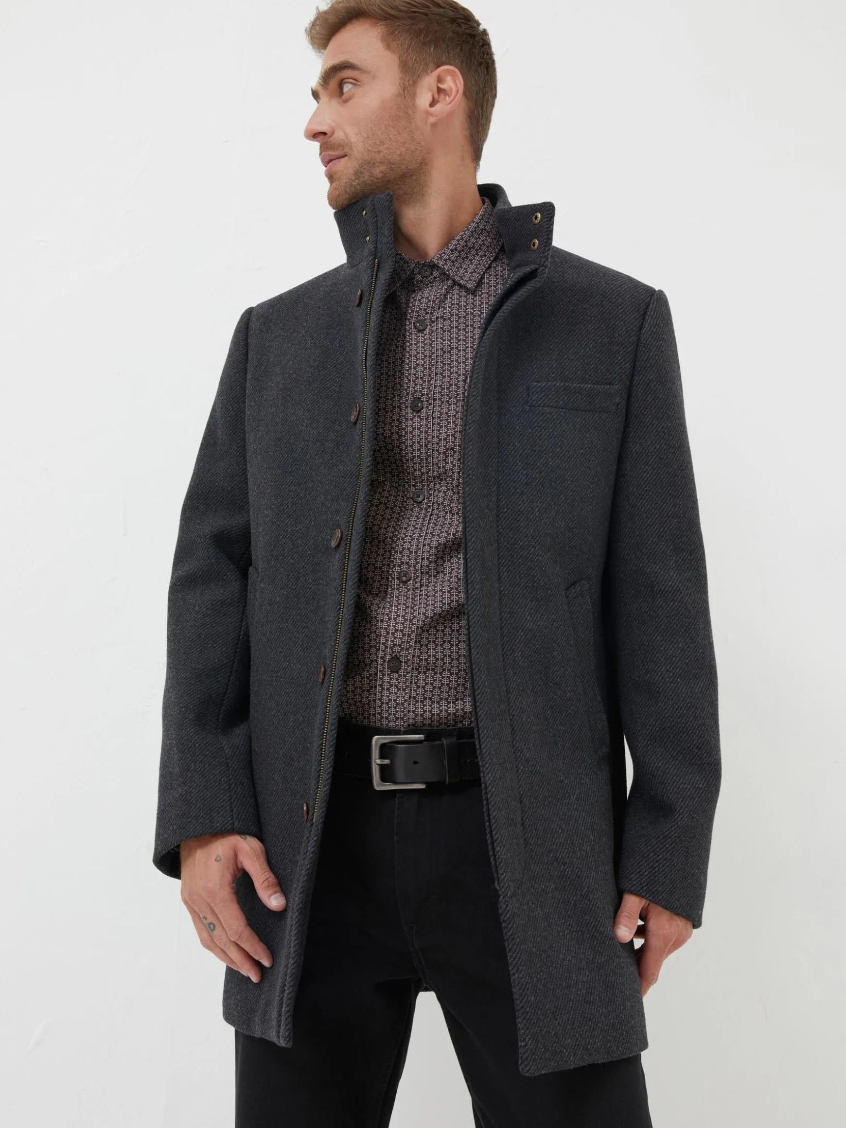 FatFace Pendeen Overcoat Grey Cheap