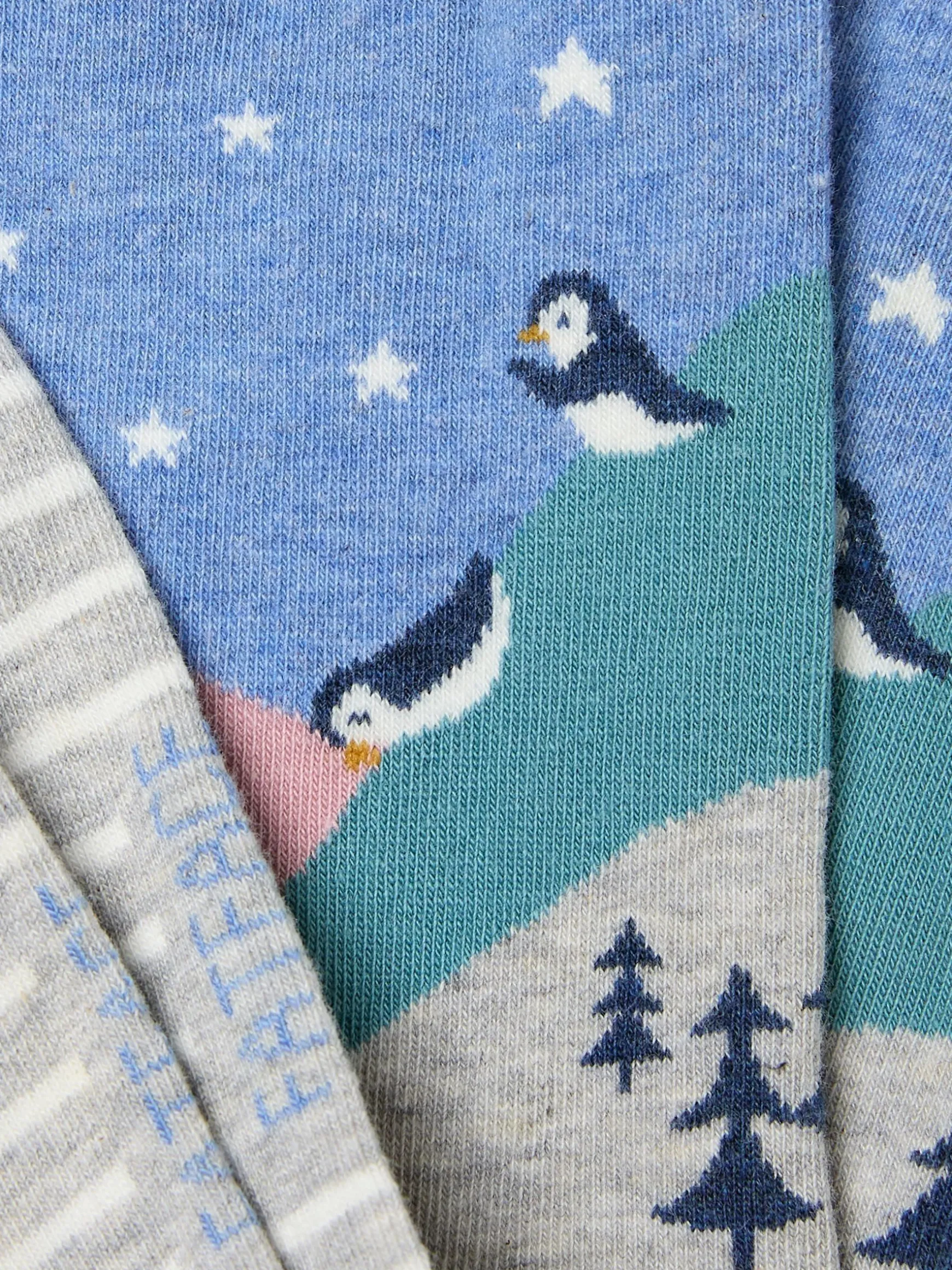 FatFace Penguin Scene Socks Grey Best Sale