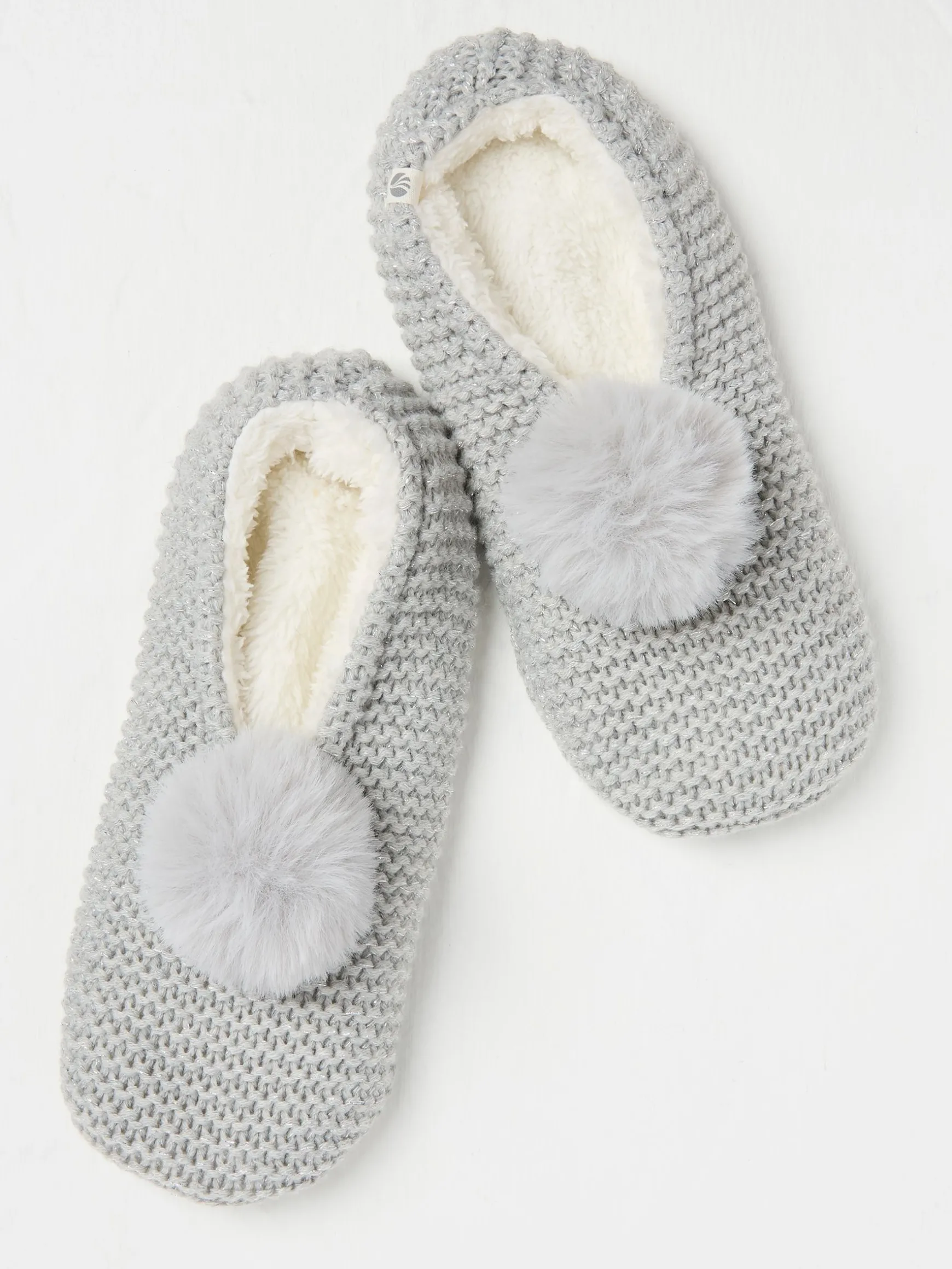 FatFace Short Slipper Socks Grey Outlet