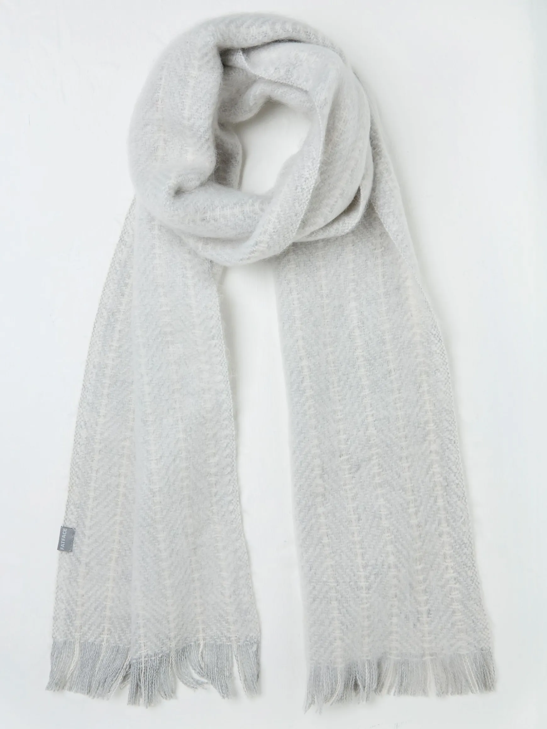 FatFace Stitch Detail Scarf Grey Cheap