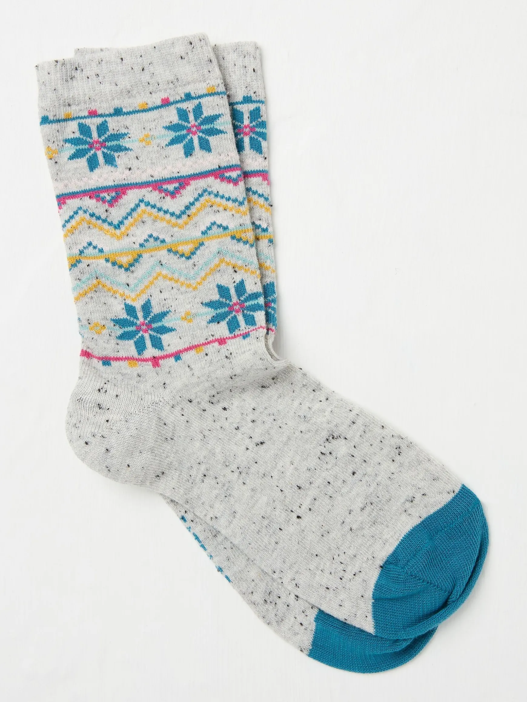 FatFace Womens Fairisle Pattern Socks 1 Pack Grey Sale