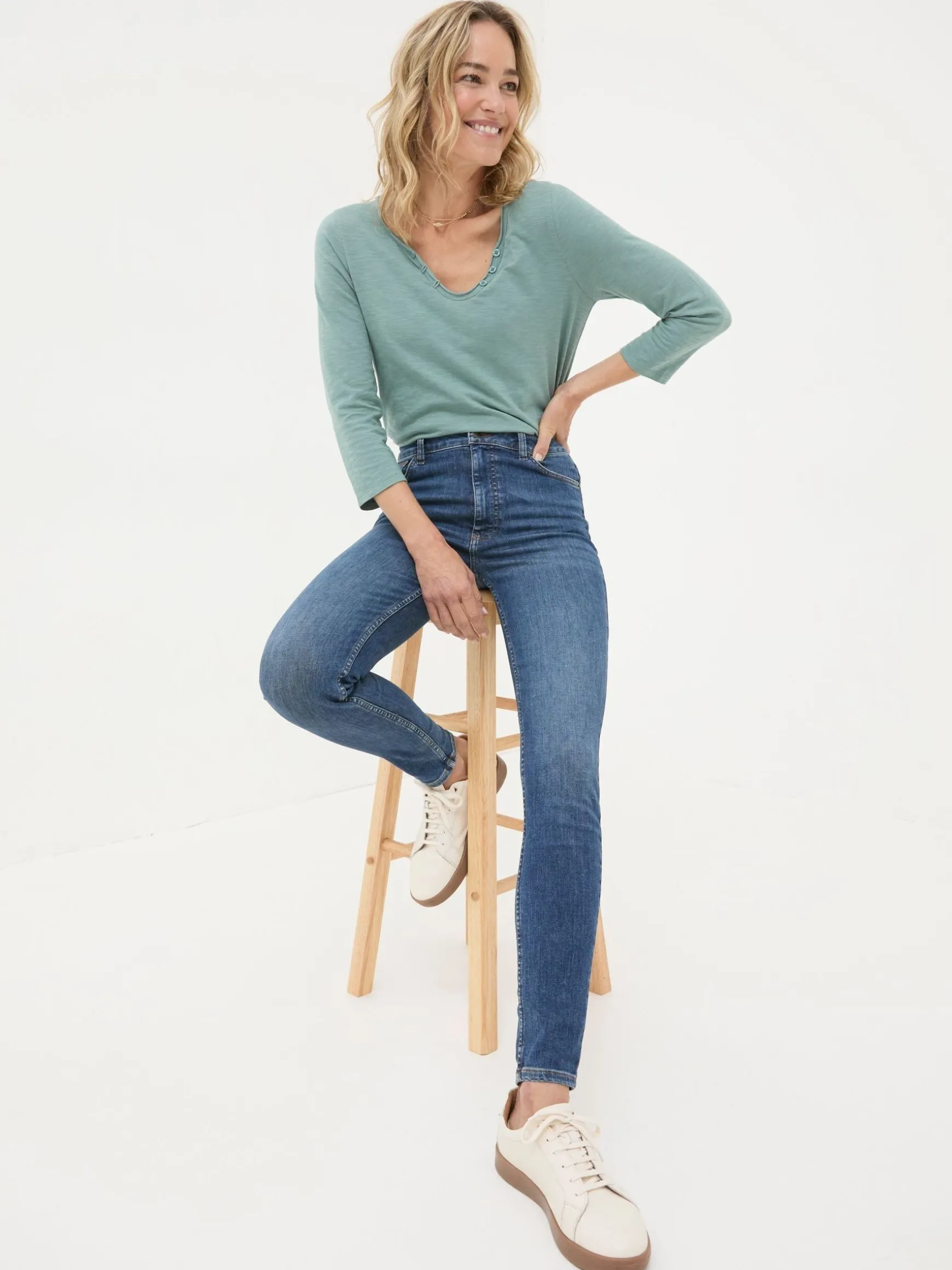 FatFace Harlow Highwaist Skinny Jeans Dark Vintage Blue Fashion