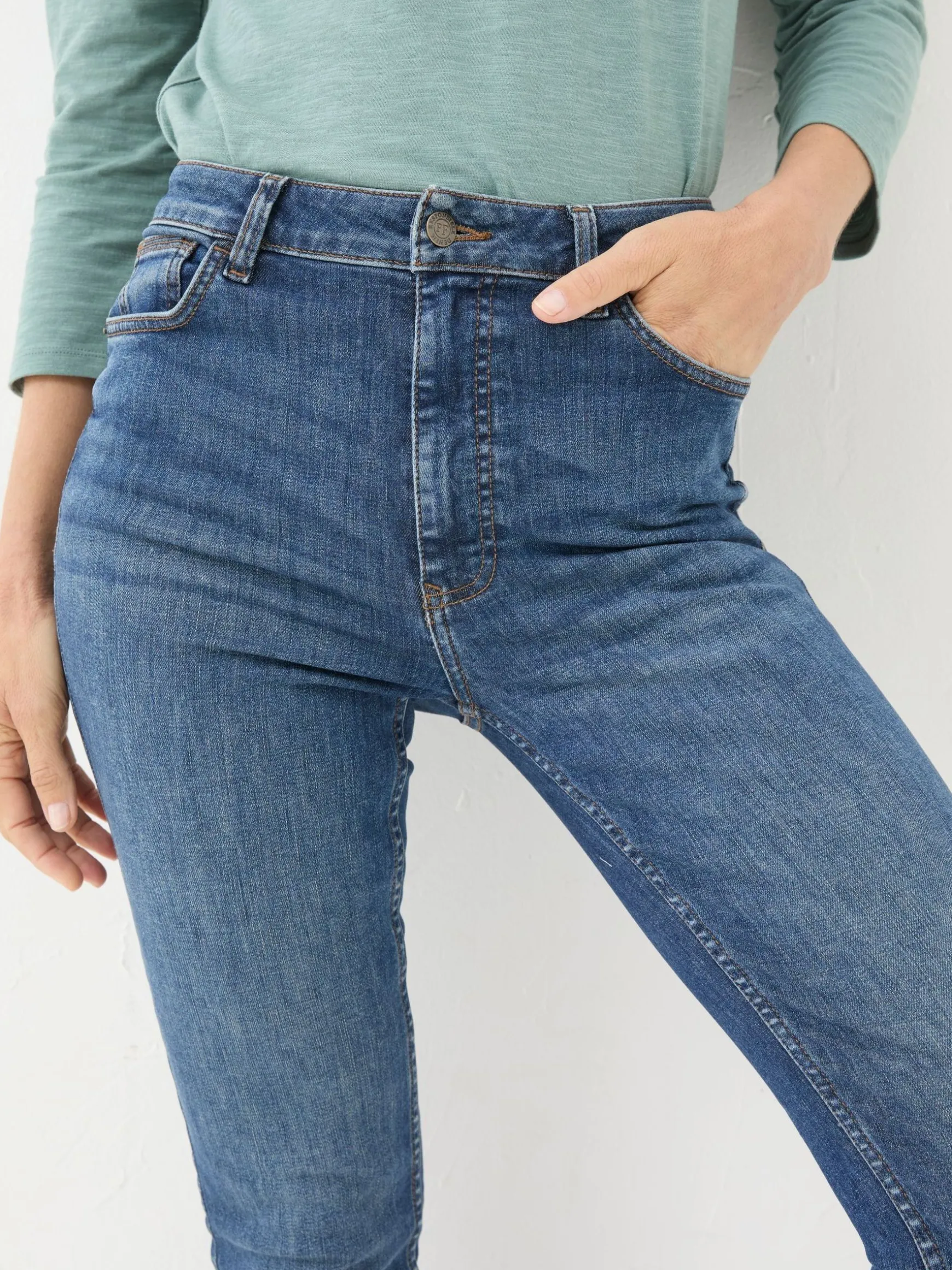 FatFace Harlow Highwaist Skinny Jeans Dark Vintage Blue Fashion