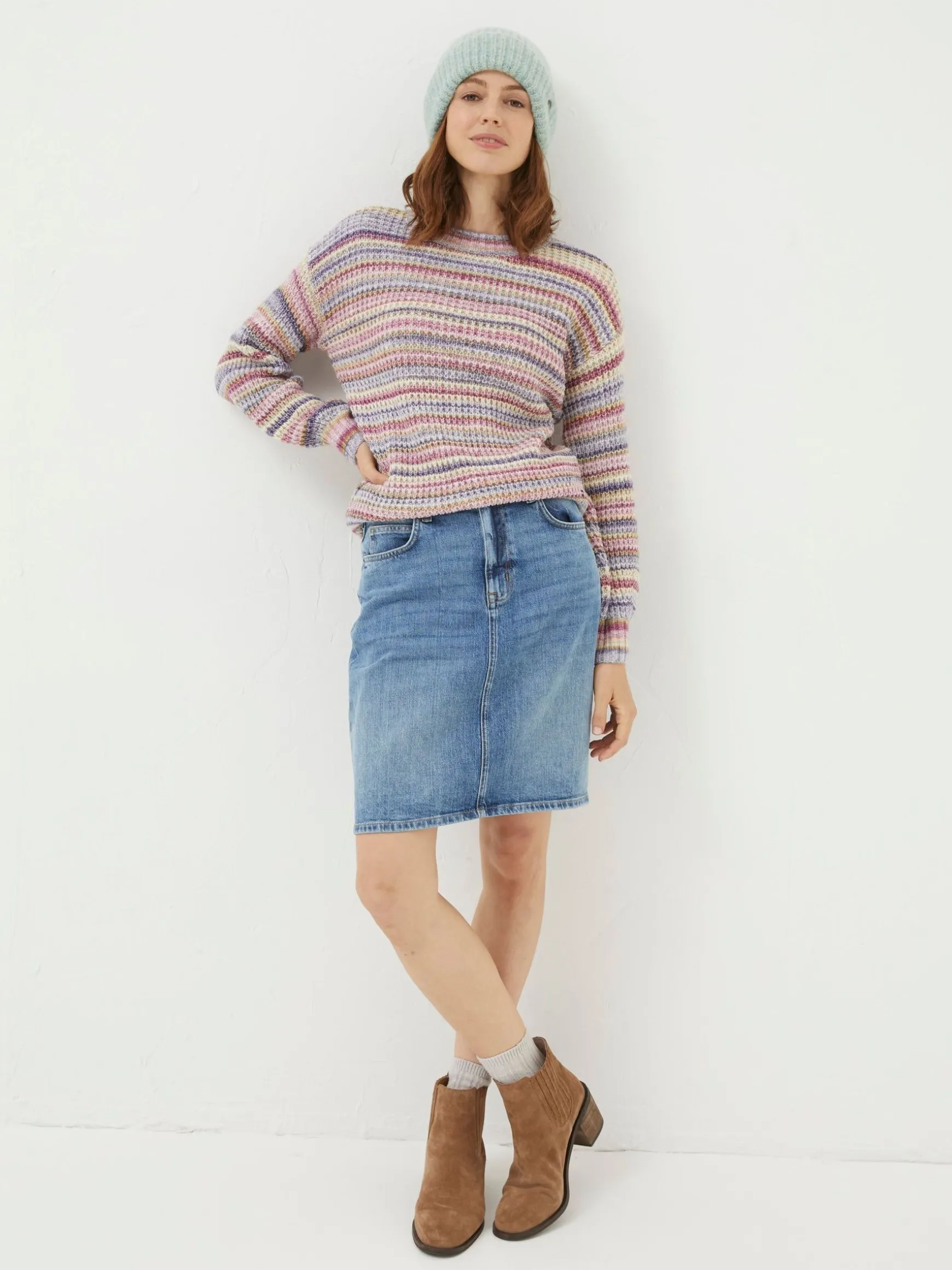 FatFace Hattie Denim Skirt Blue Flash Sale