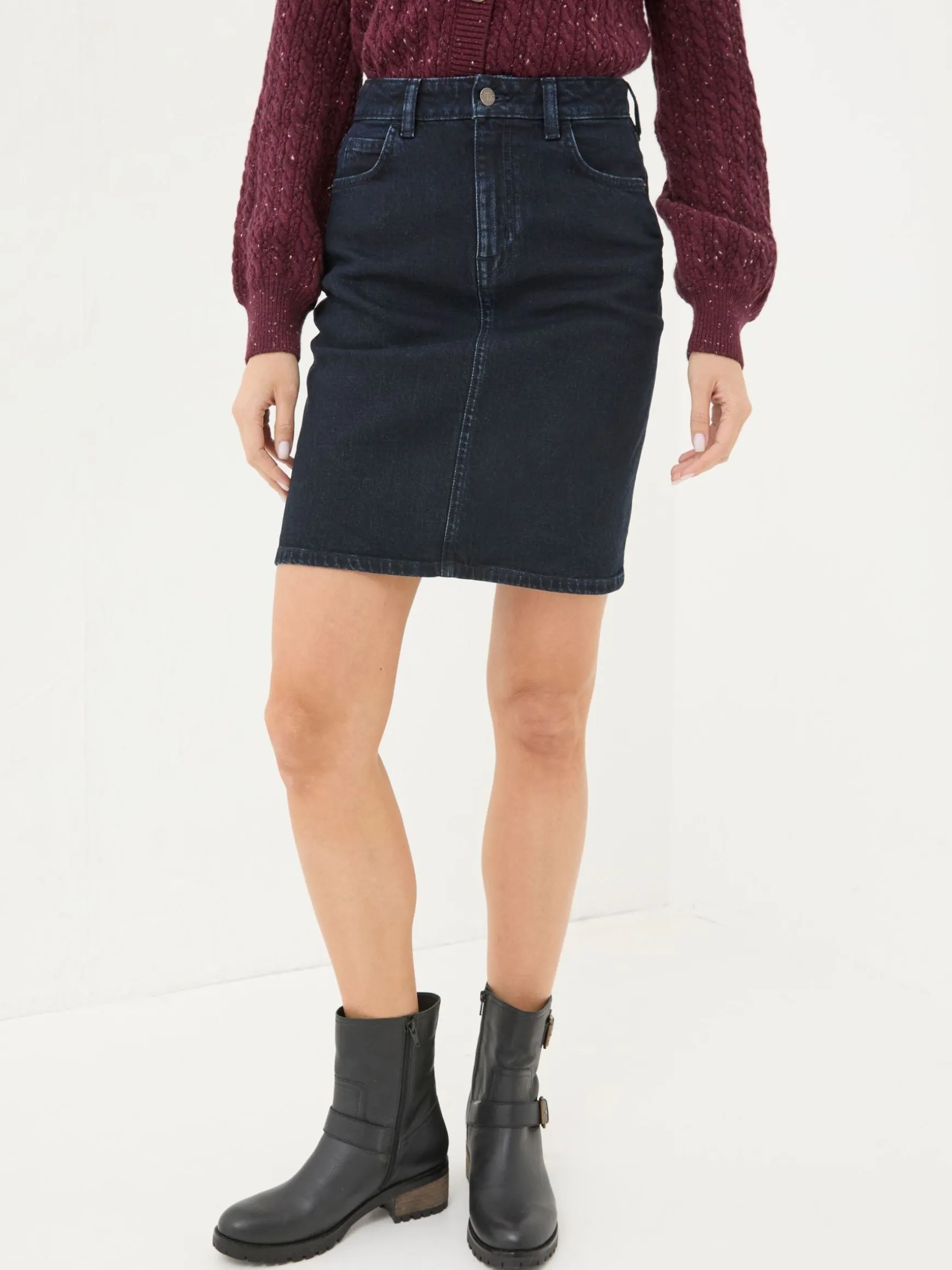 FatFace Hattie Denim Skirt Dark Blue Discount