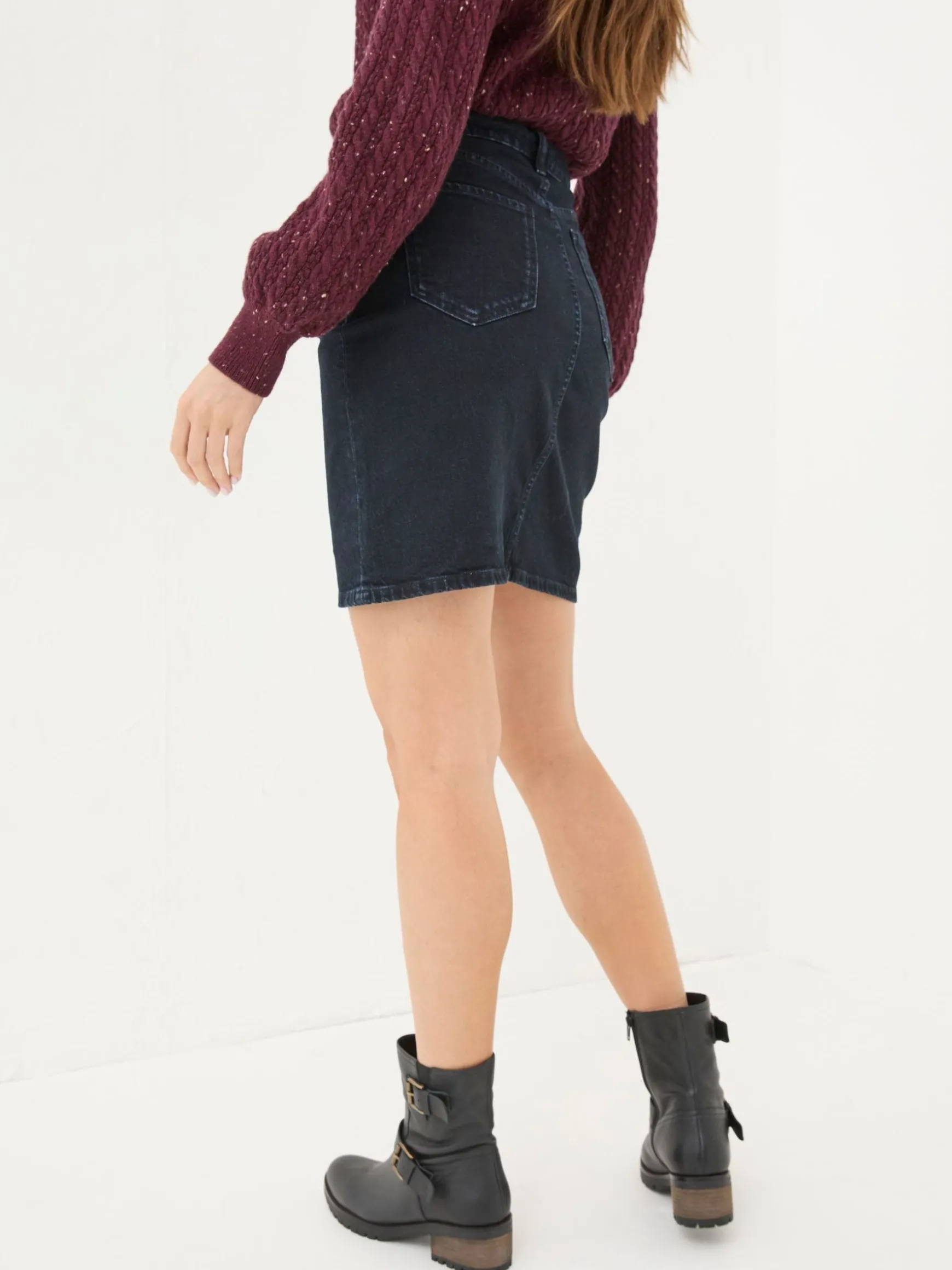 FatFace Hattie Denim Skirt Dark Blue Discount