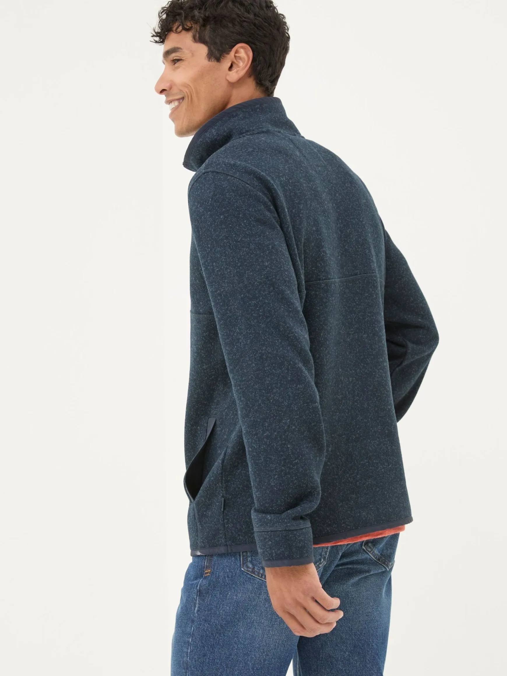 FatFace Haxby Half Neck Sweatshirt Navy Blue Cheap