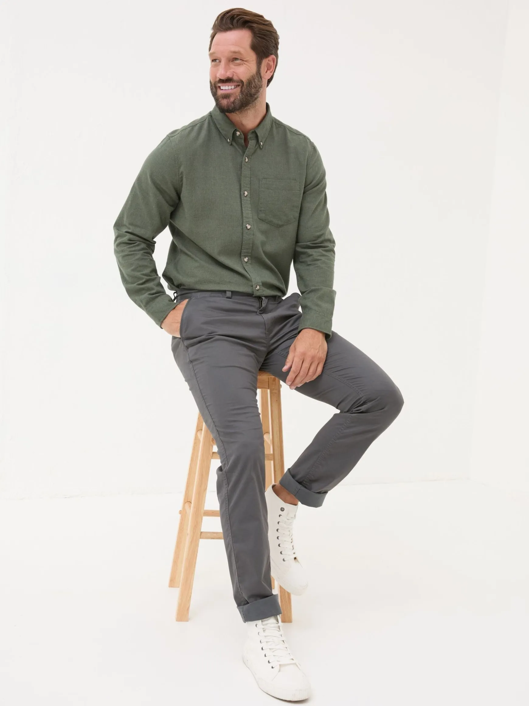 FatFace Heyshott Slim Chinos Dark Grey Clearance