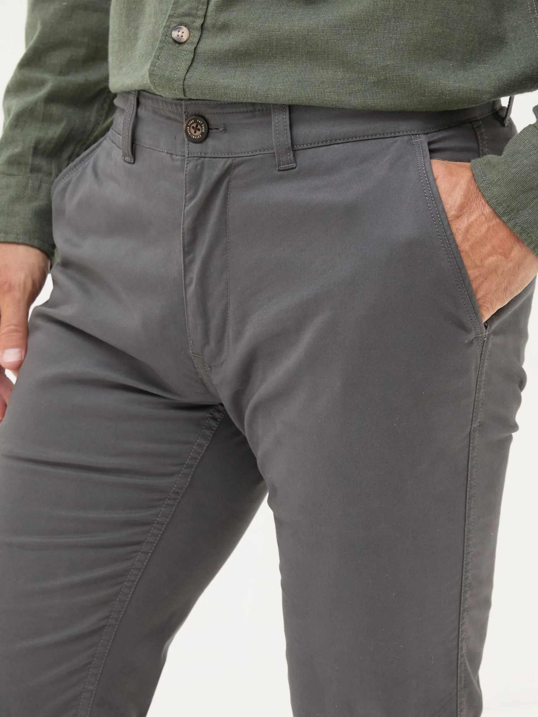 FatFace Heyshott Slim Chinos Dark Grey Clearance