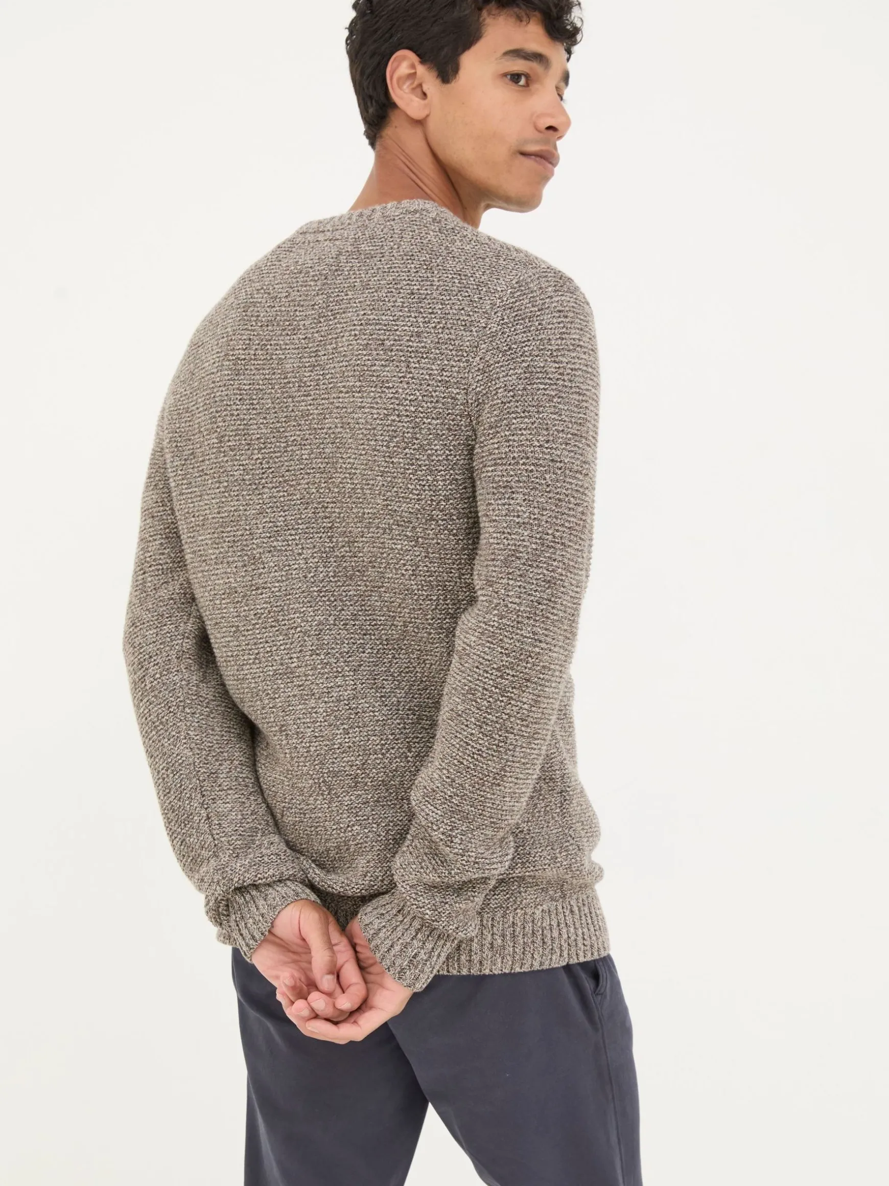 FatFace Hove Crew Neck Jumper Natural Cheap