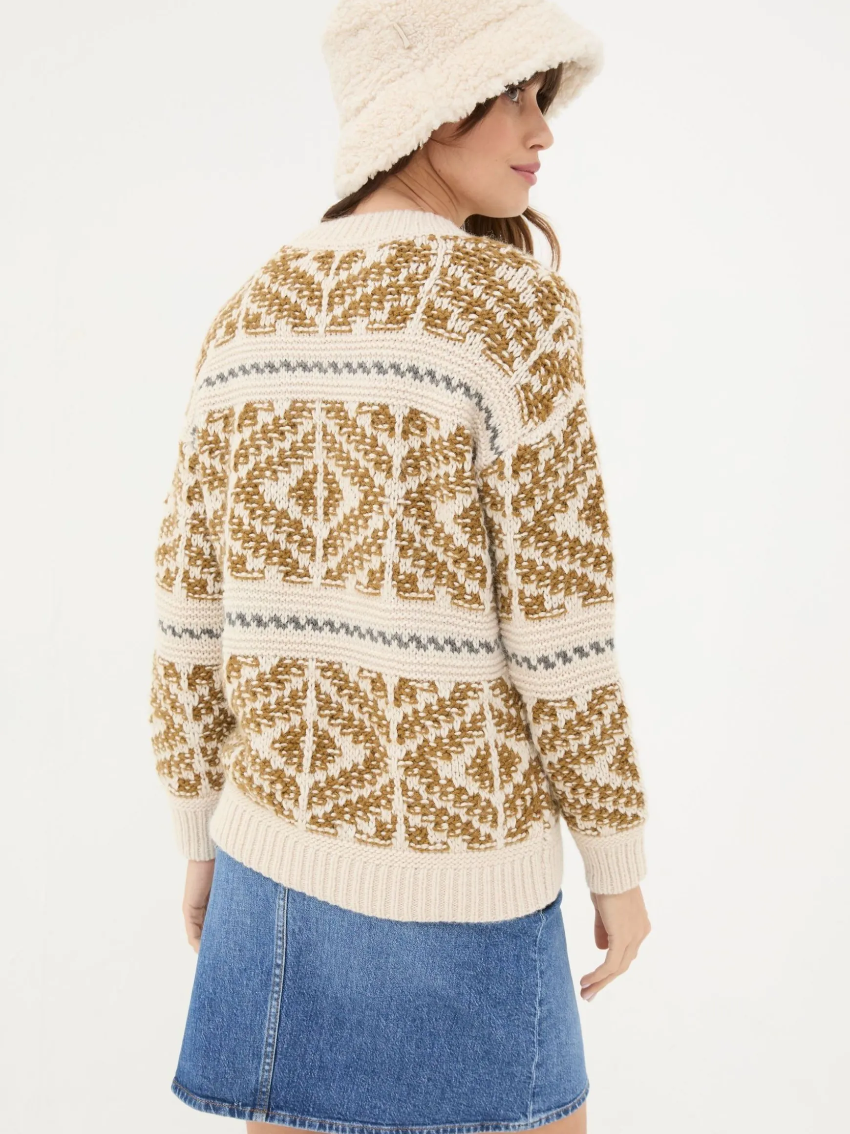 FatFace Ikat Wild Frontiers Jumper Cream Shop