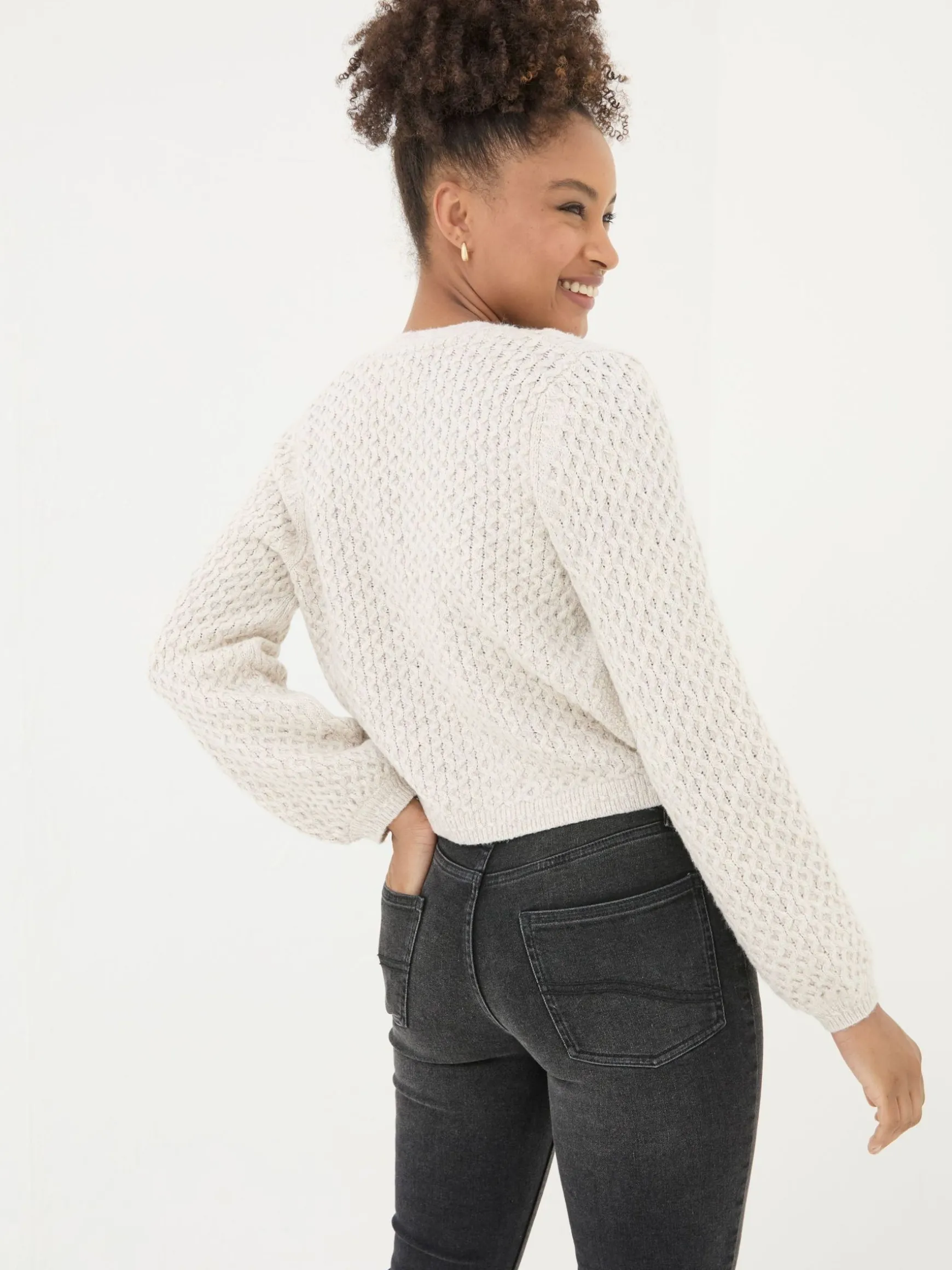 FatFace Anais Cardigan Ivory Hot