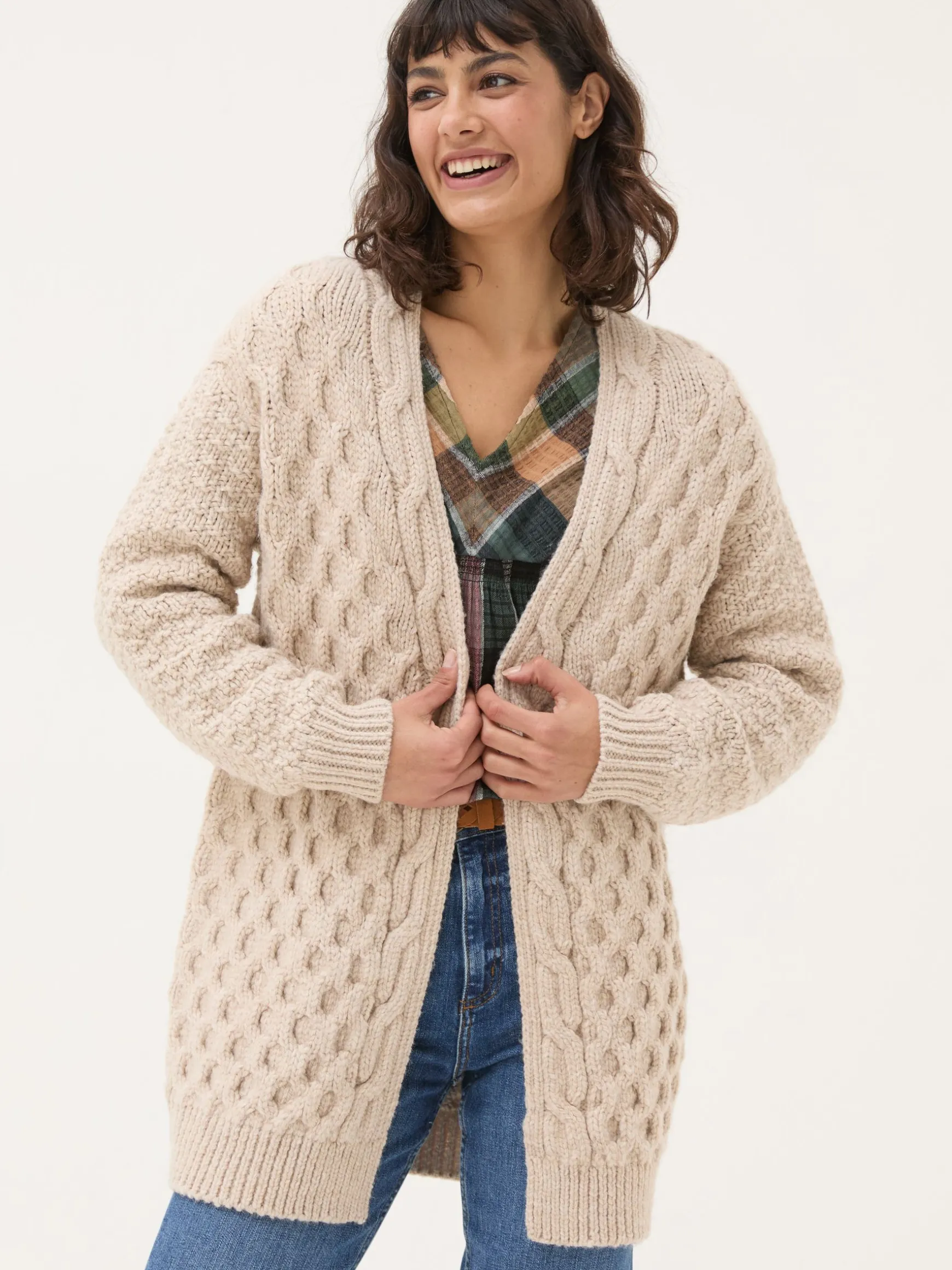 FatFace Ezzie Cardigan Ivory Shop