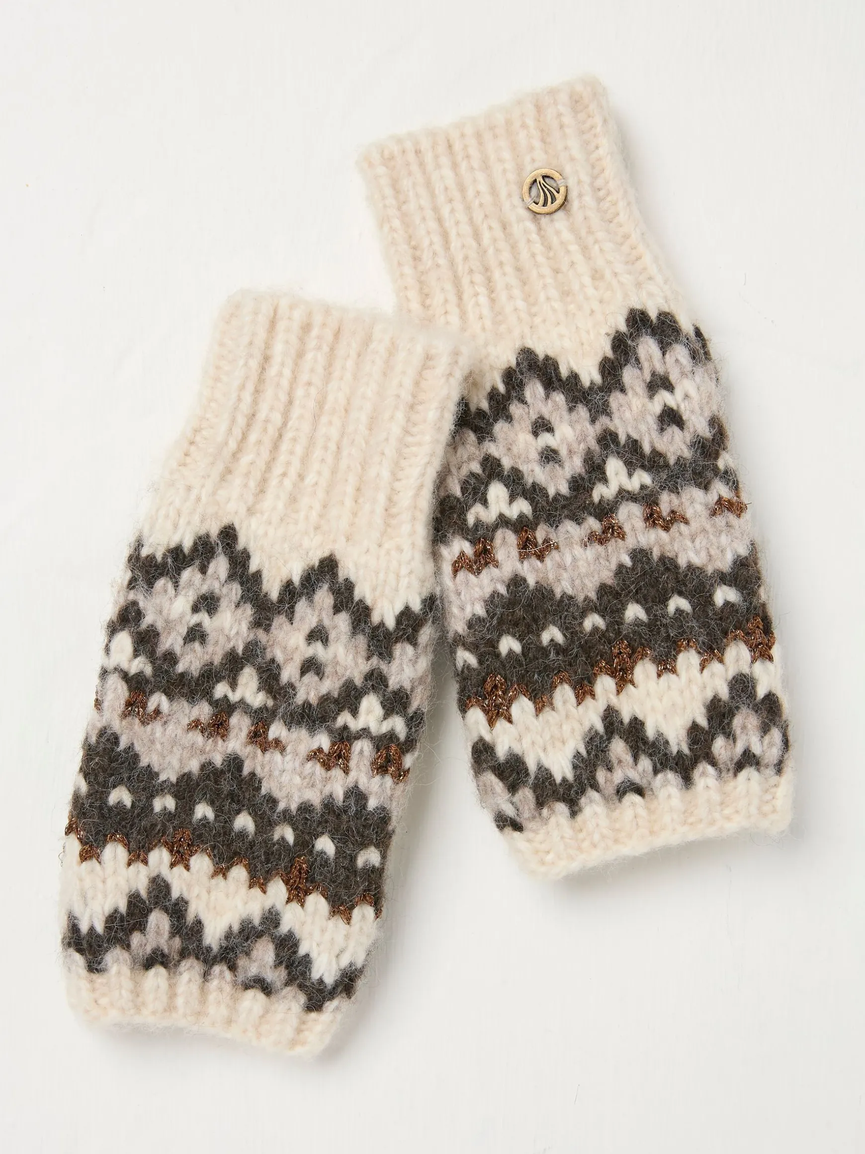 FatFace Fairisle Cuffs Ivory Best