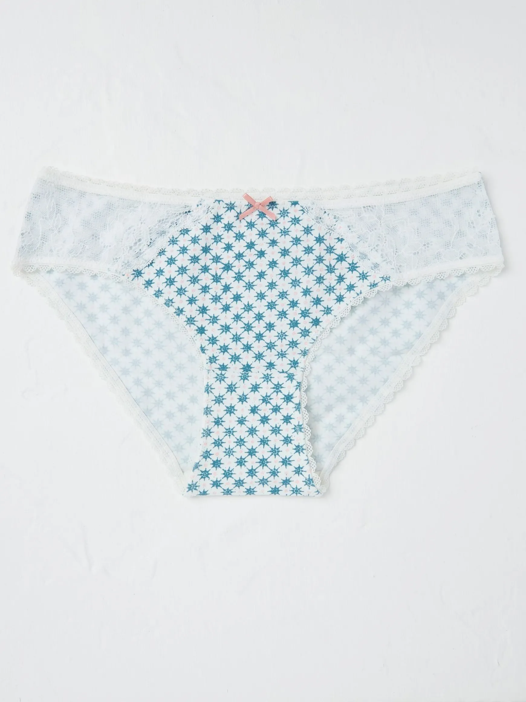 FatFace Geometric Mini Knickers Ivory New