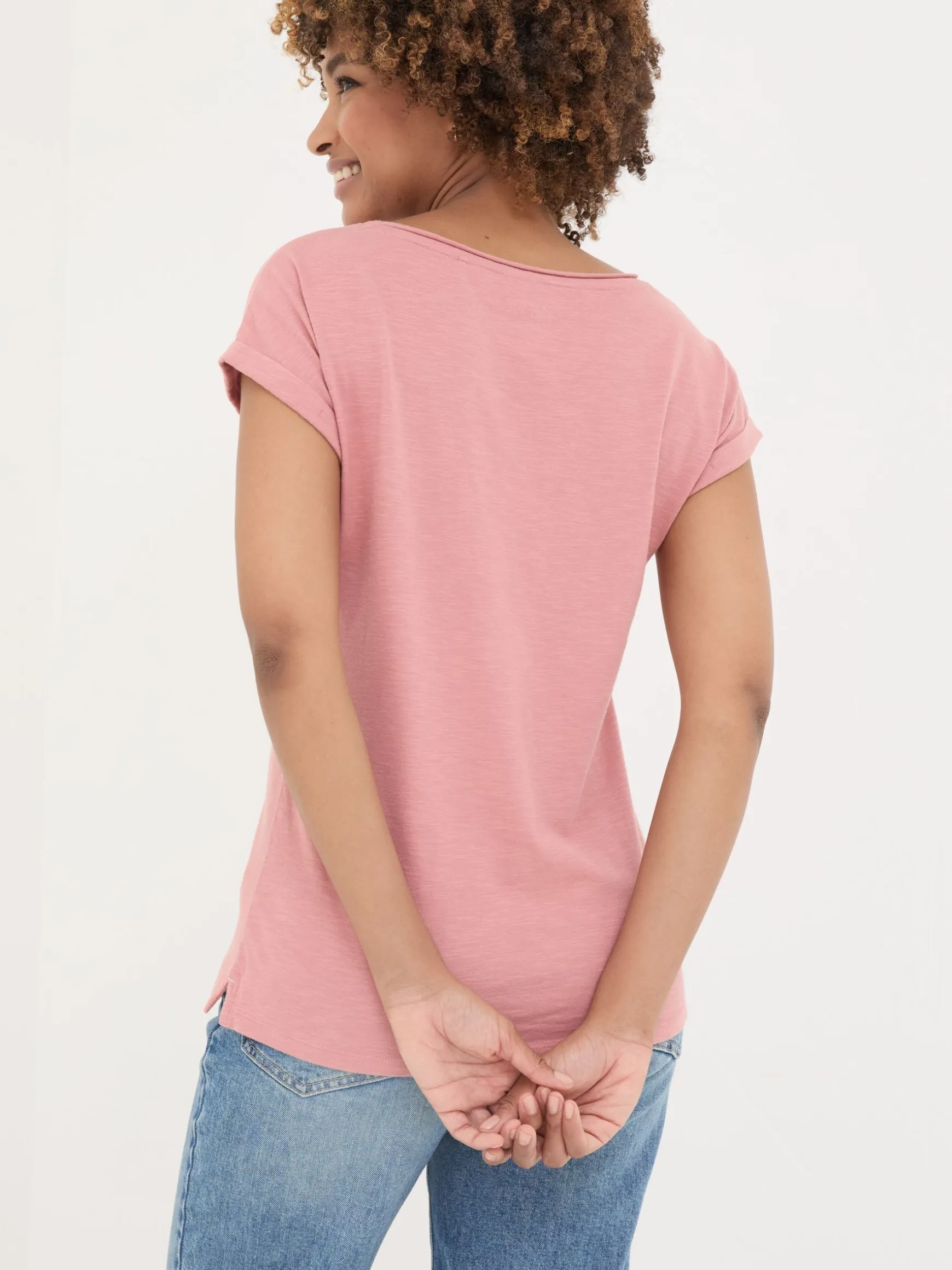 FatFace Ivy Organic Cotton T-Shirt Blush Pink Cheap