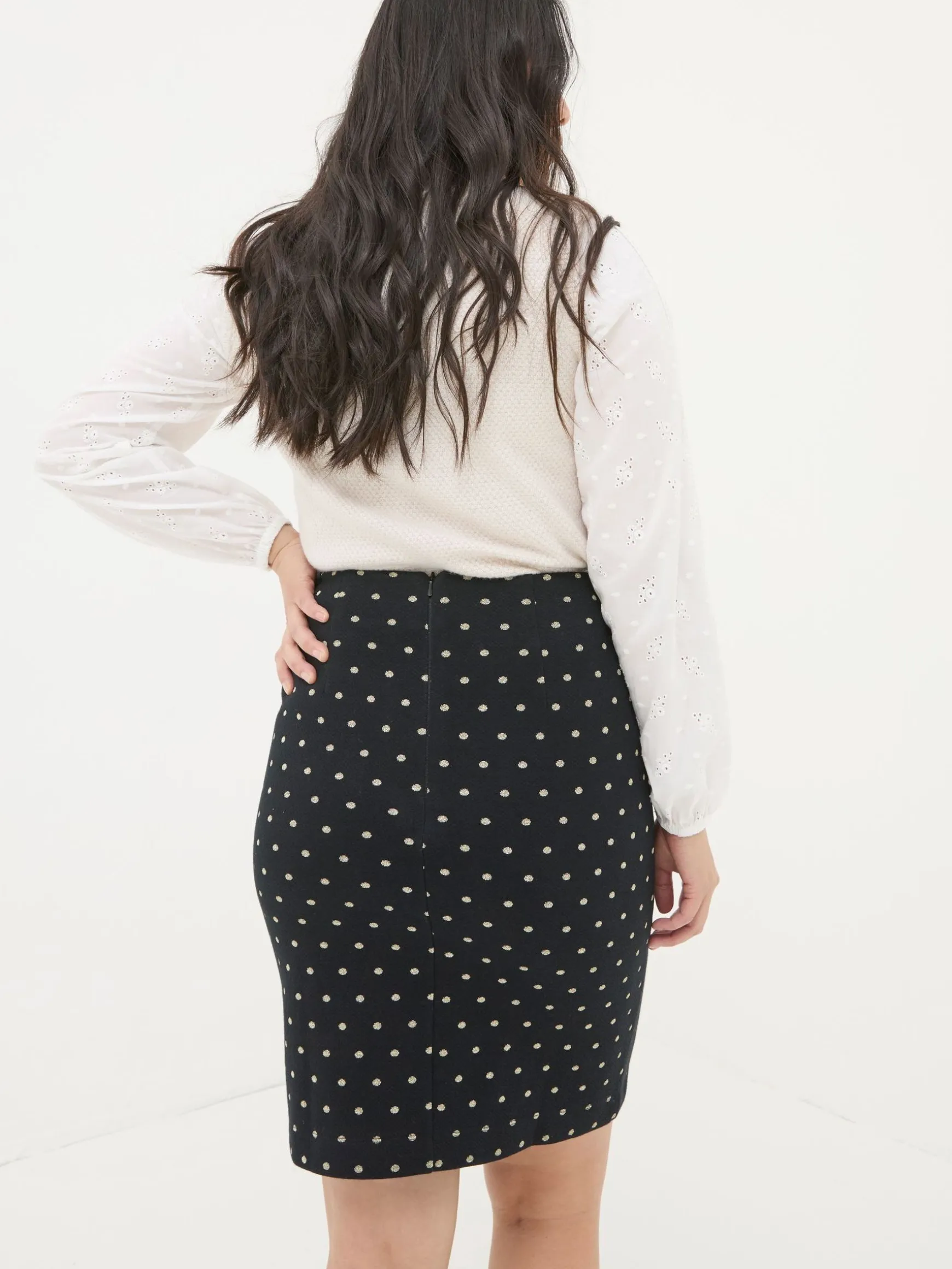 FatFace Jennie Metallic Spot Skirt Black Cheap