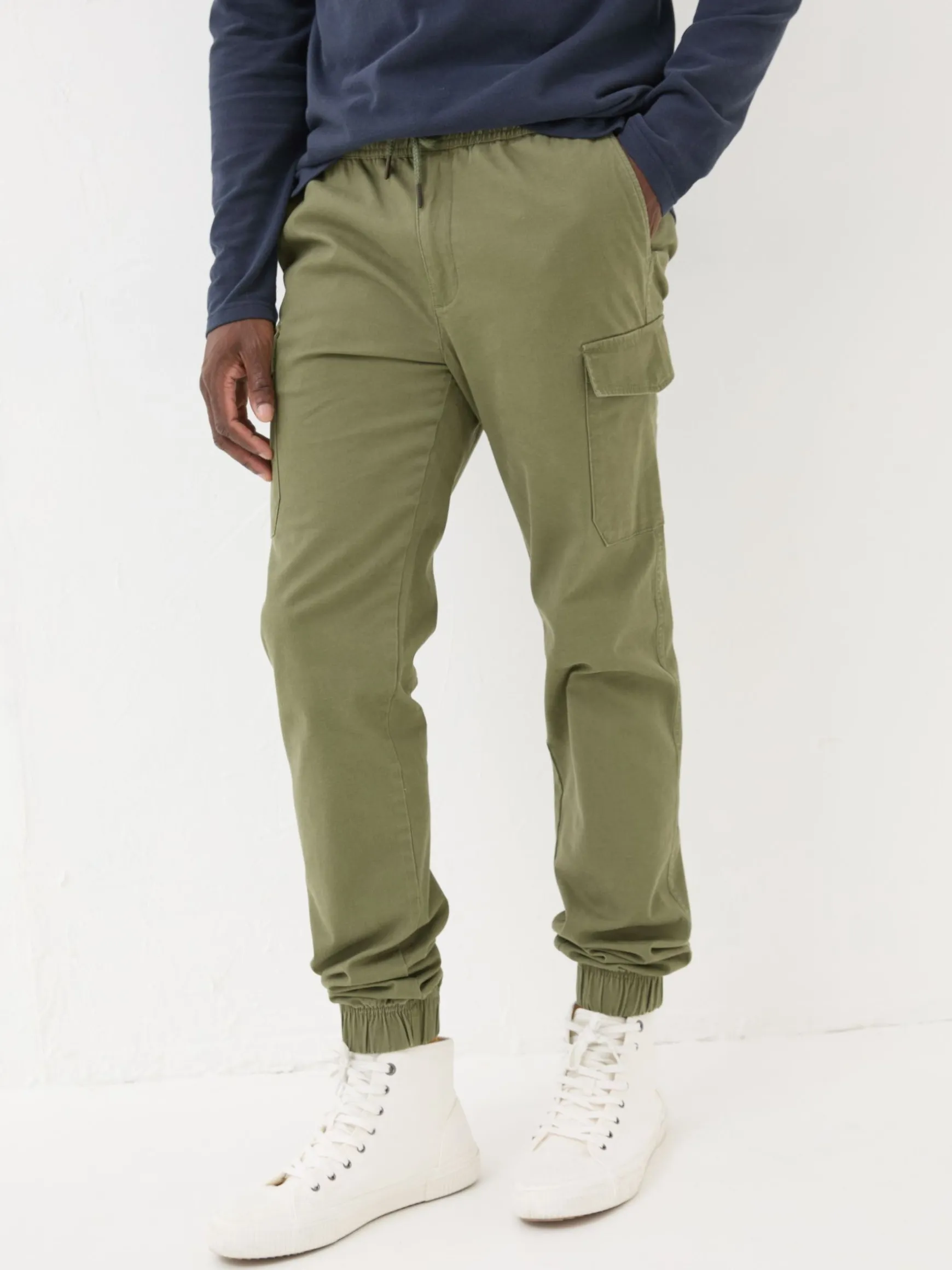 FatFace Kent Cuffed Cargo Trousers Green Clearance