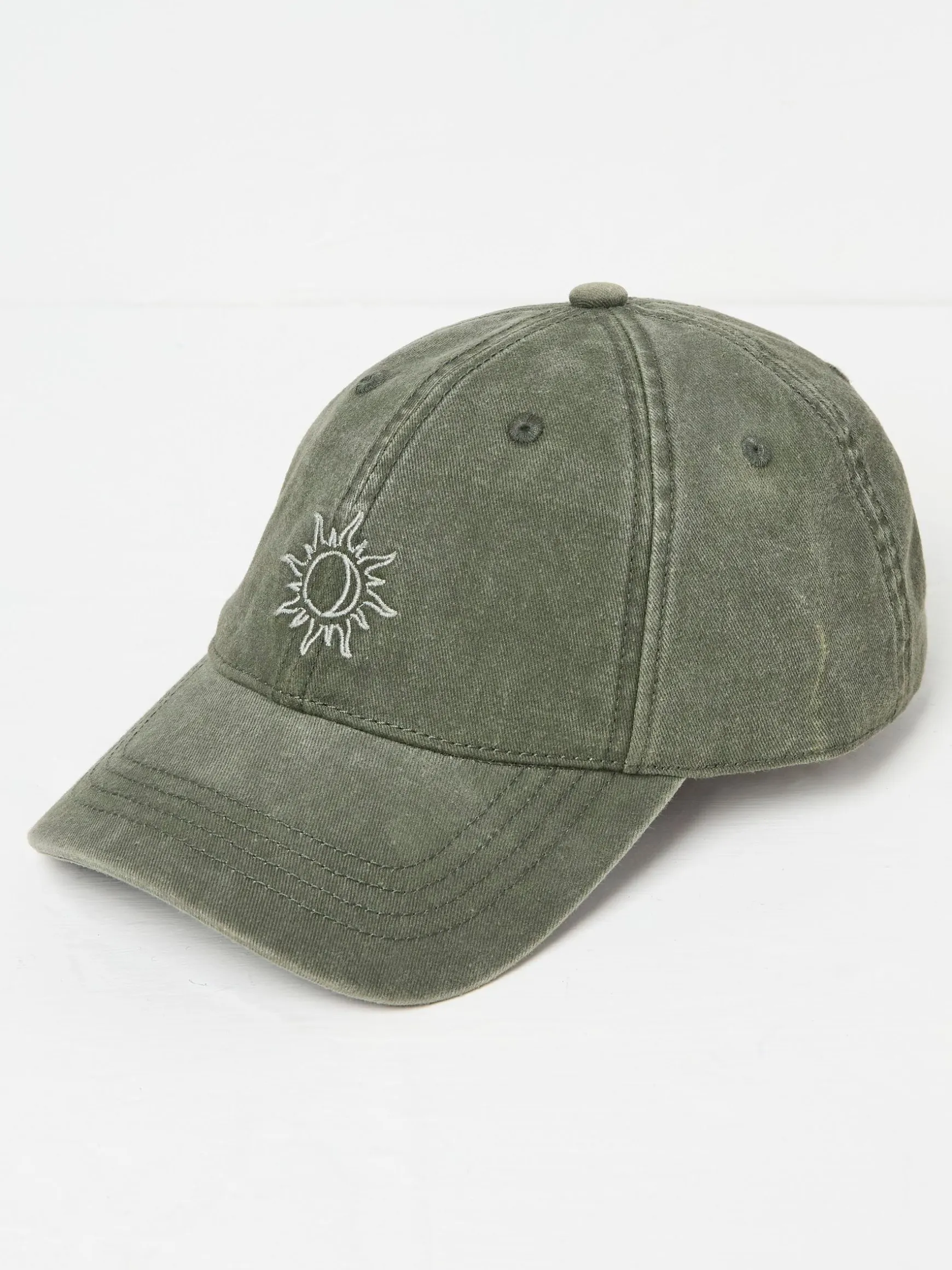 FatFace Embroidered Sun Cap Khaki Green Sale