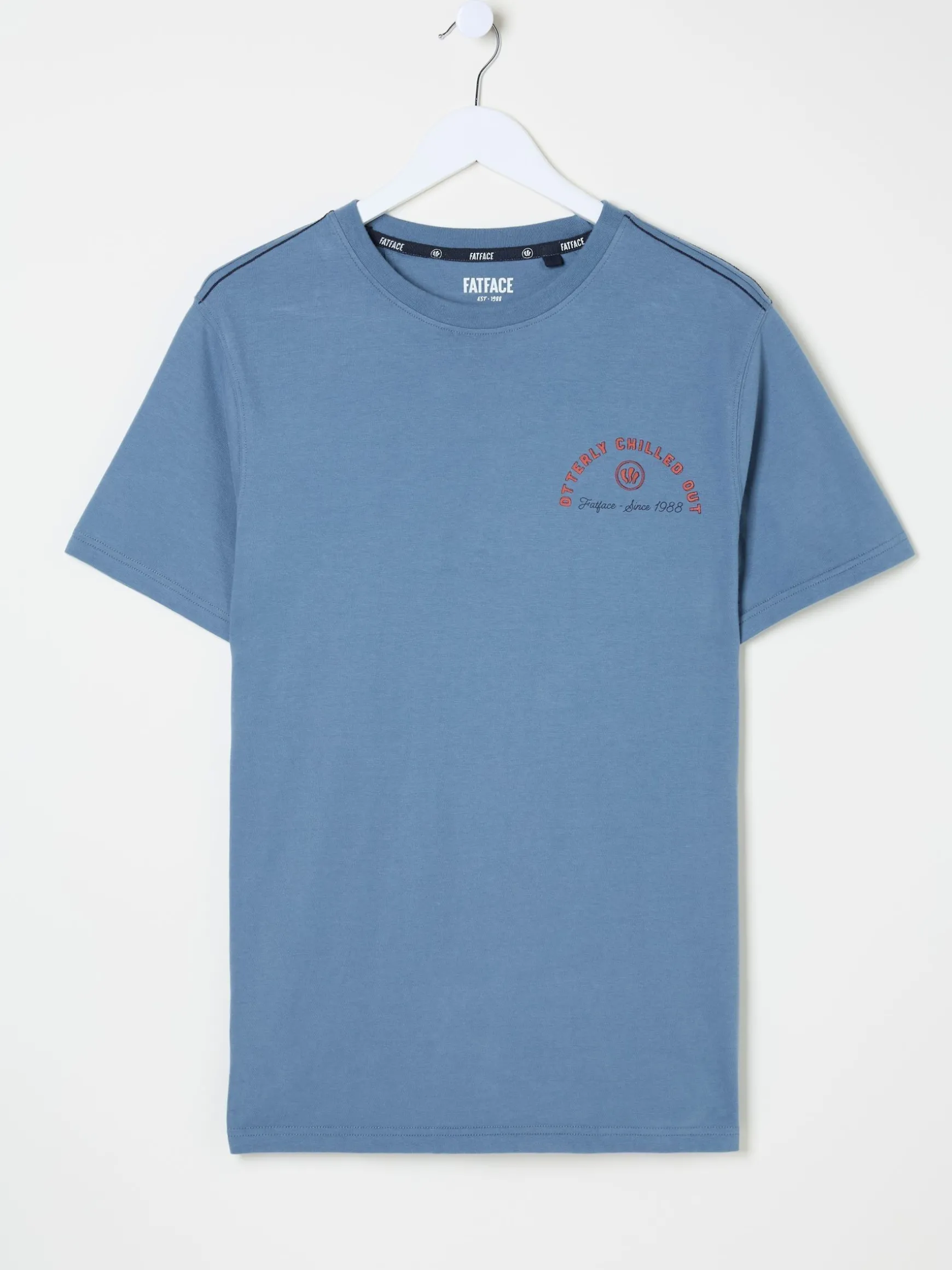 FatFace Otterley Chilled T-Shirt Light Blue Best