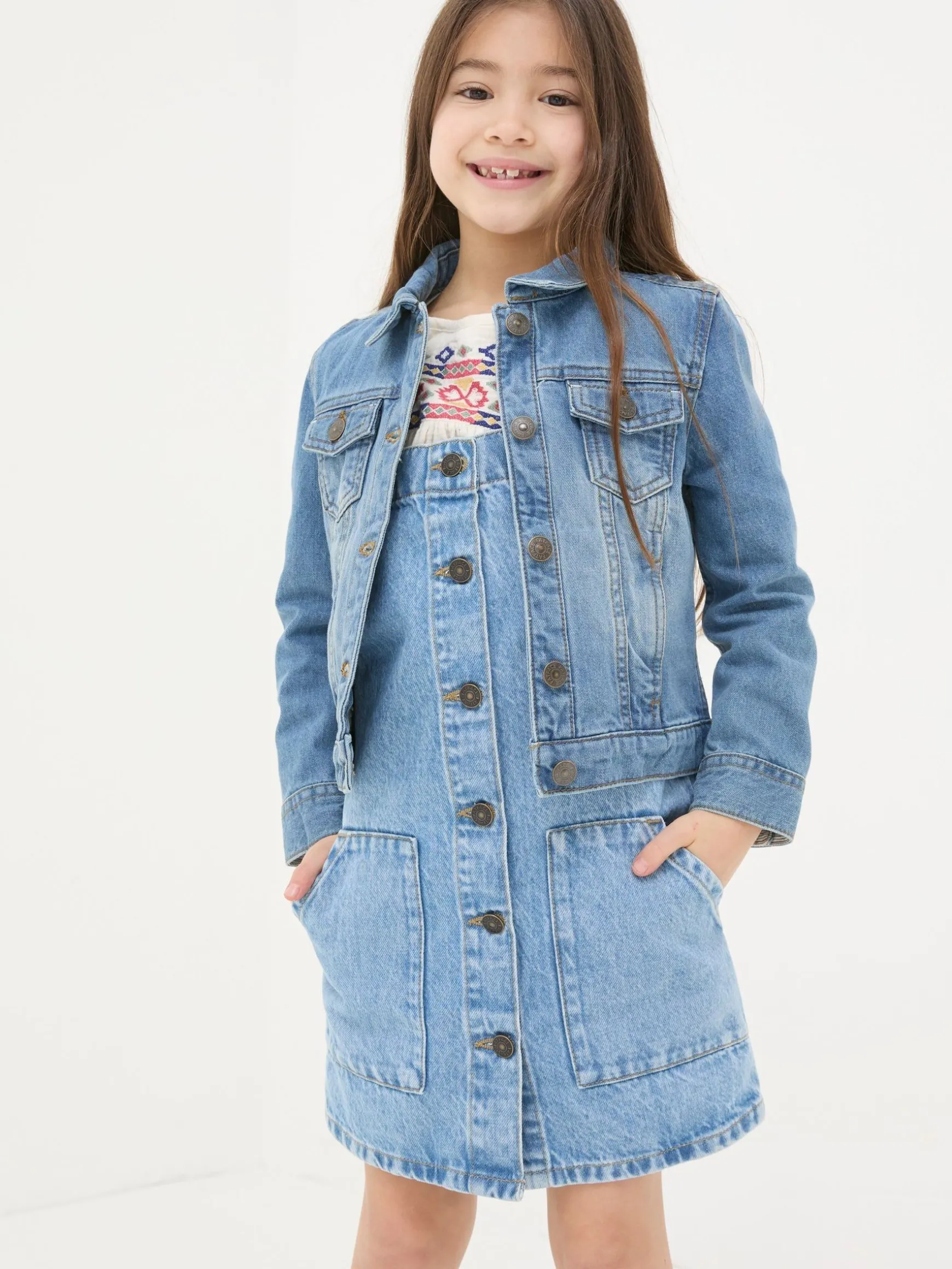 FatFace Plain Denim Jacket Light Blue Best