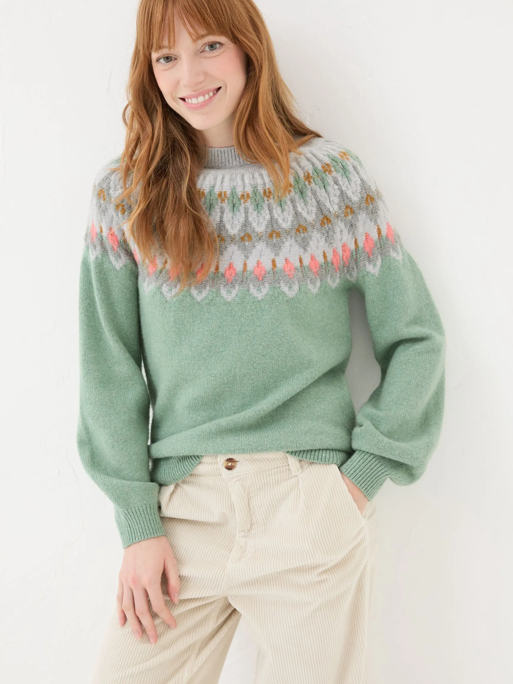 FatFace Esther Jumper Light Teal Hot