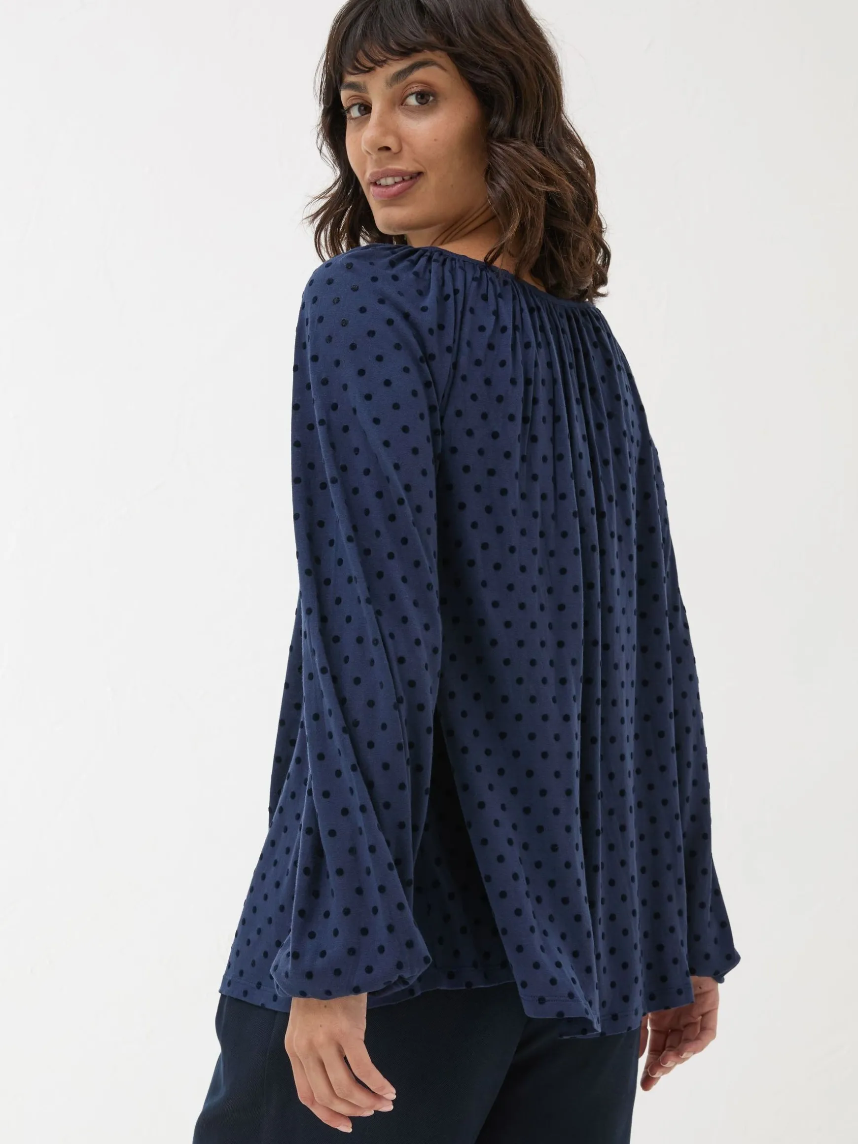 FatFace Lily Spot Top Blue Navy Cheap