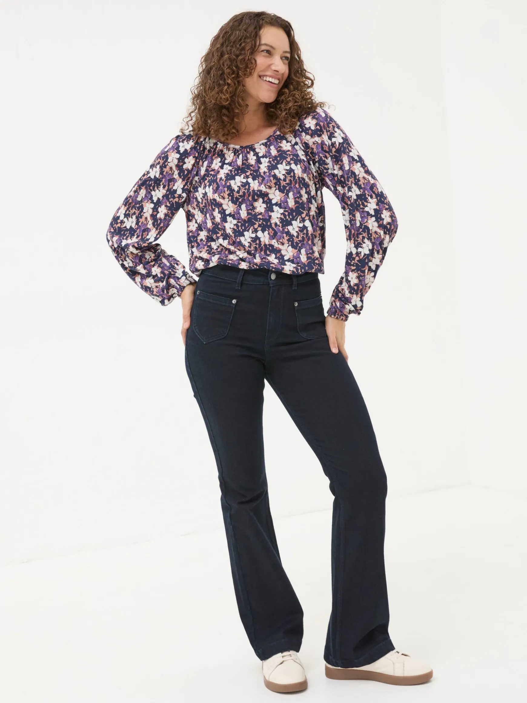 FatFace Lily Floral Top Multi Shop