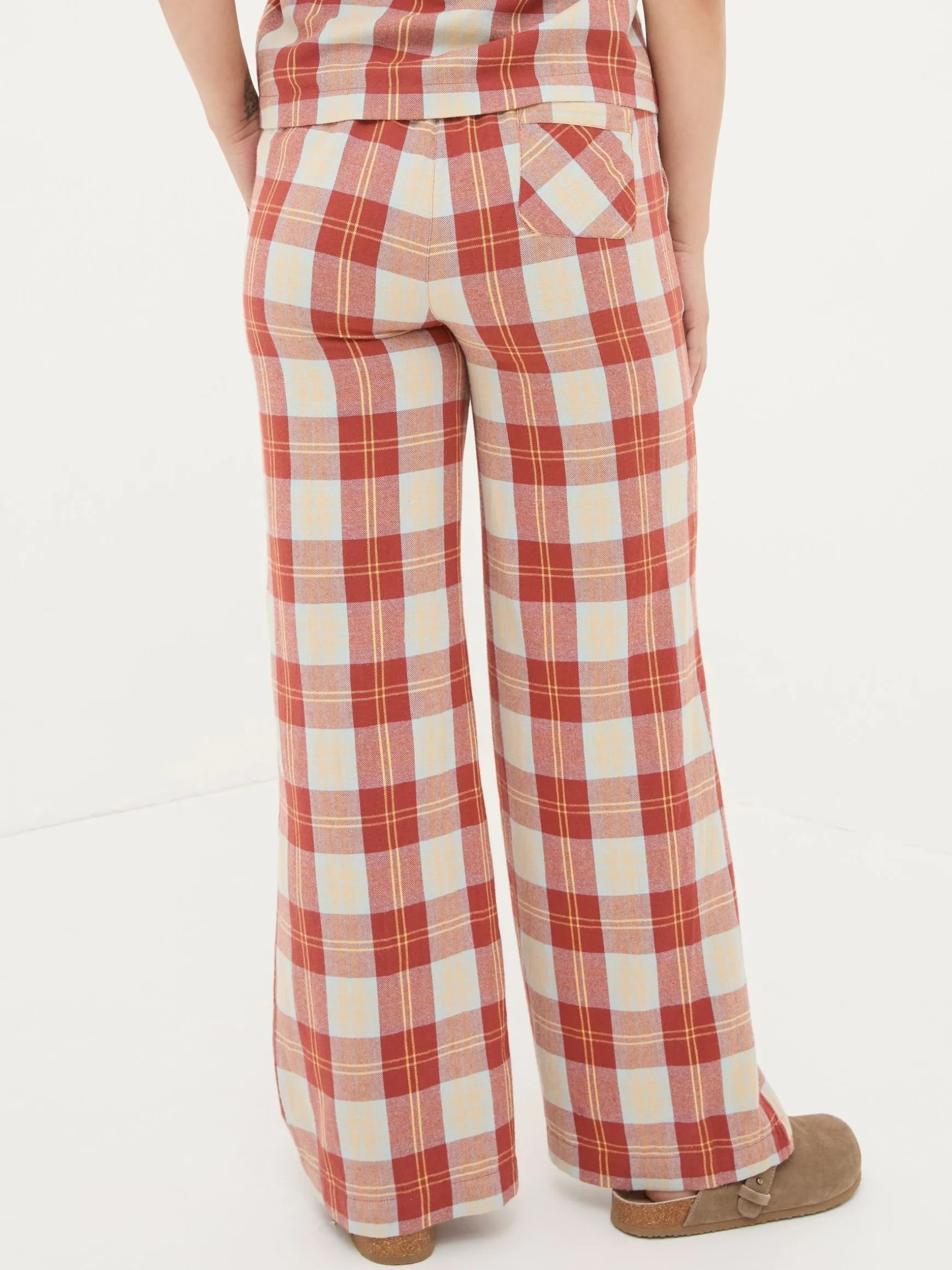 FatFace Lola Multi Check Pyjama Bottoms Red Flash Sale