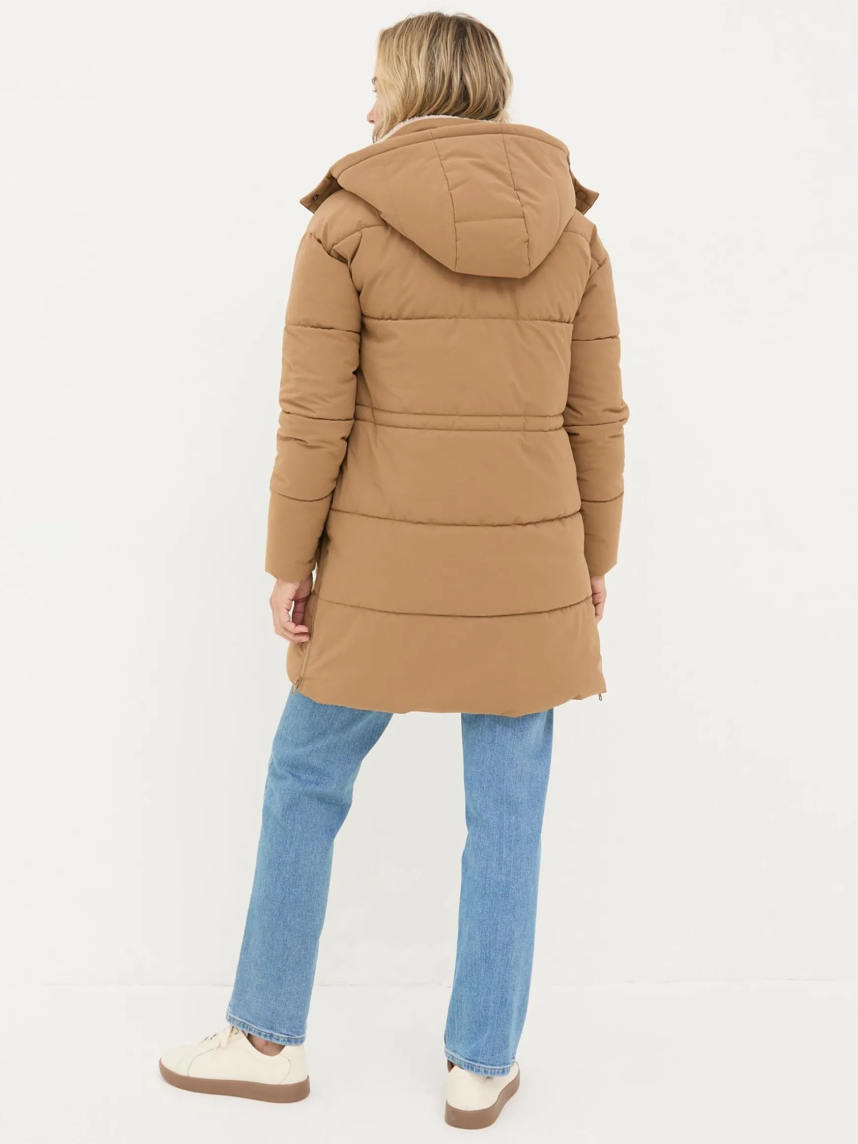 FatFace Maddie Puffer Coat Tan Brown Fashion