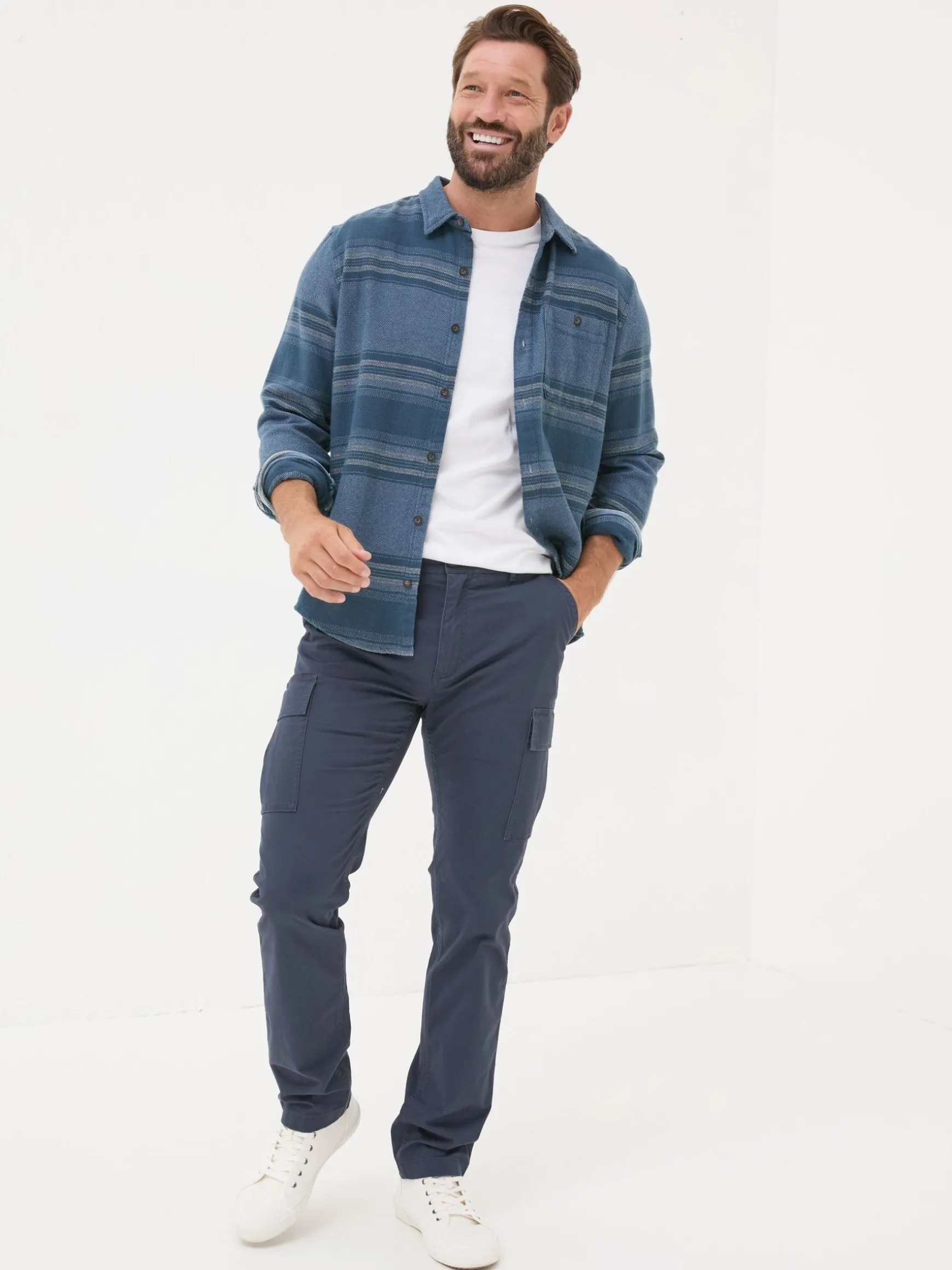 FatFace Mawes Cargo Trousers Blue Navy Fashion