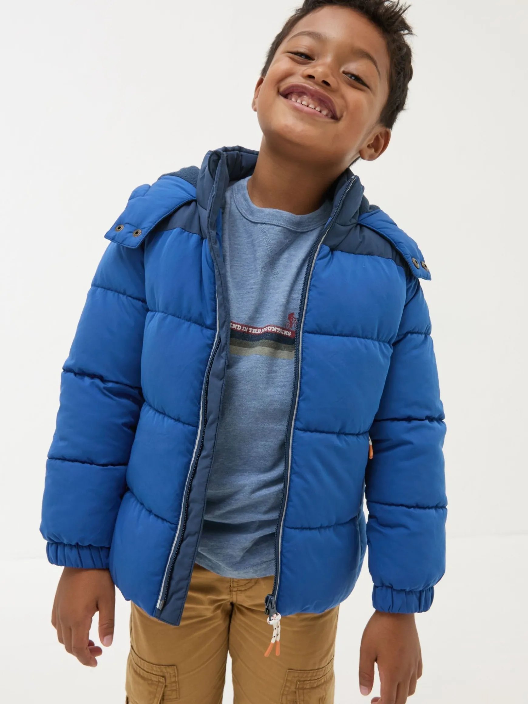 FatFace Milo Hooded Padded Jacket Cobalt Blue Online