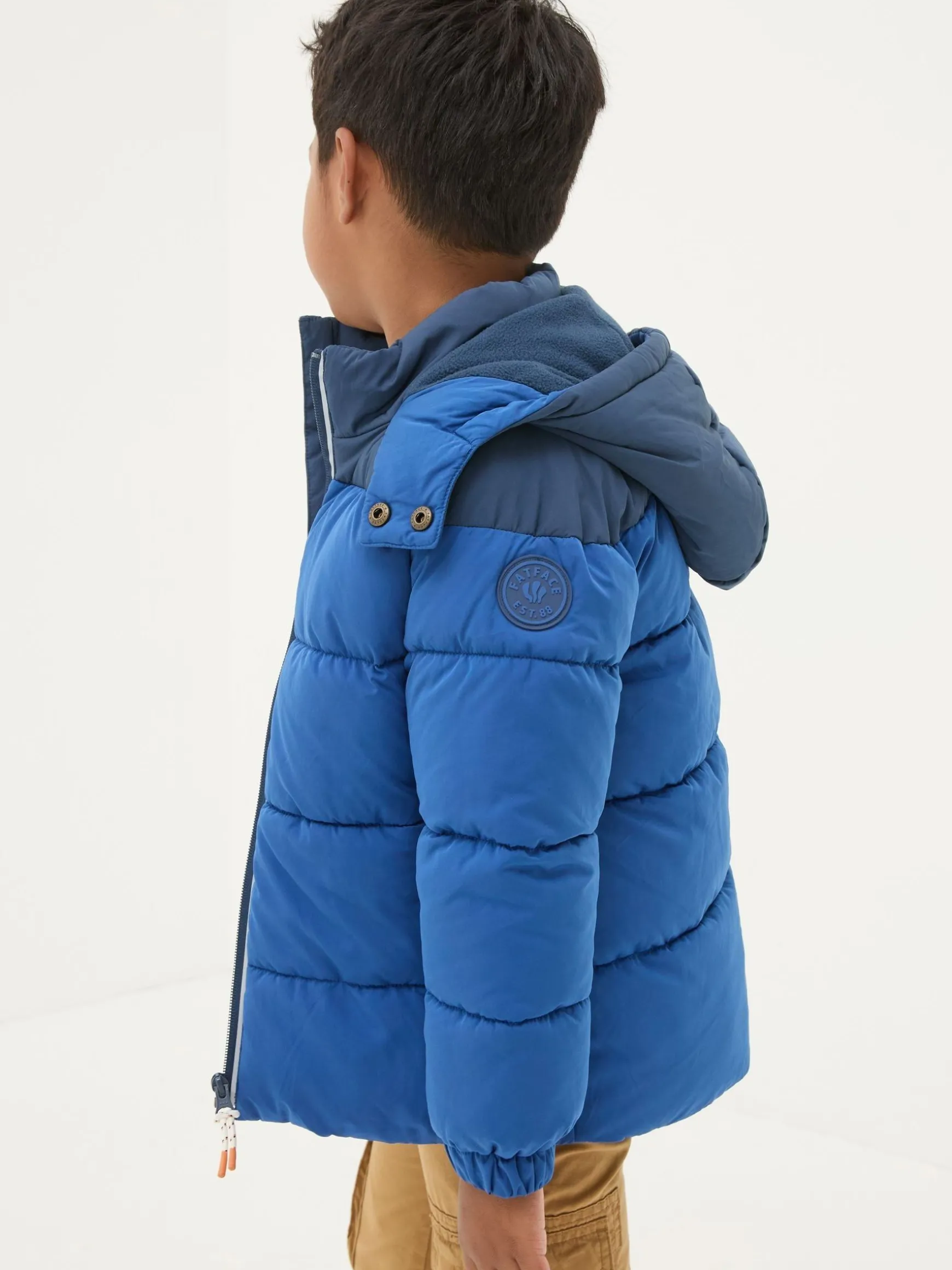 FatFace Milo Hooded Padded Jacket Cobalt Blue Online