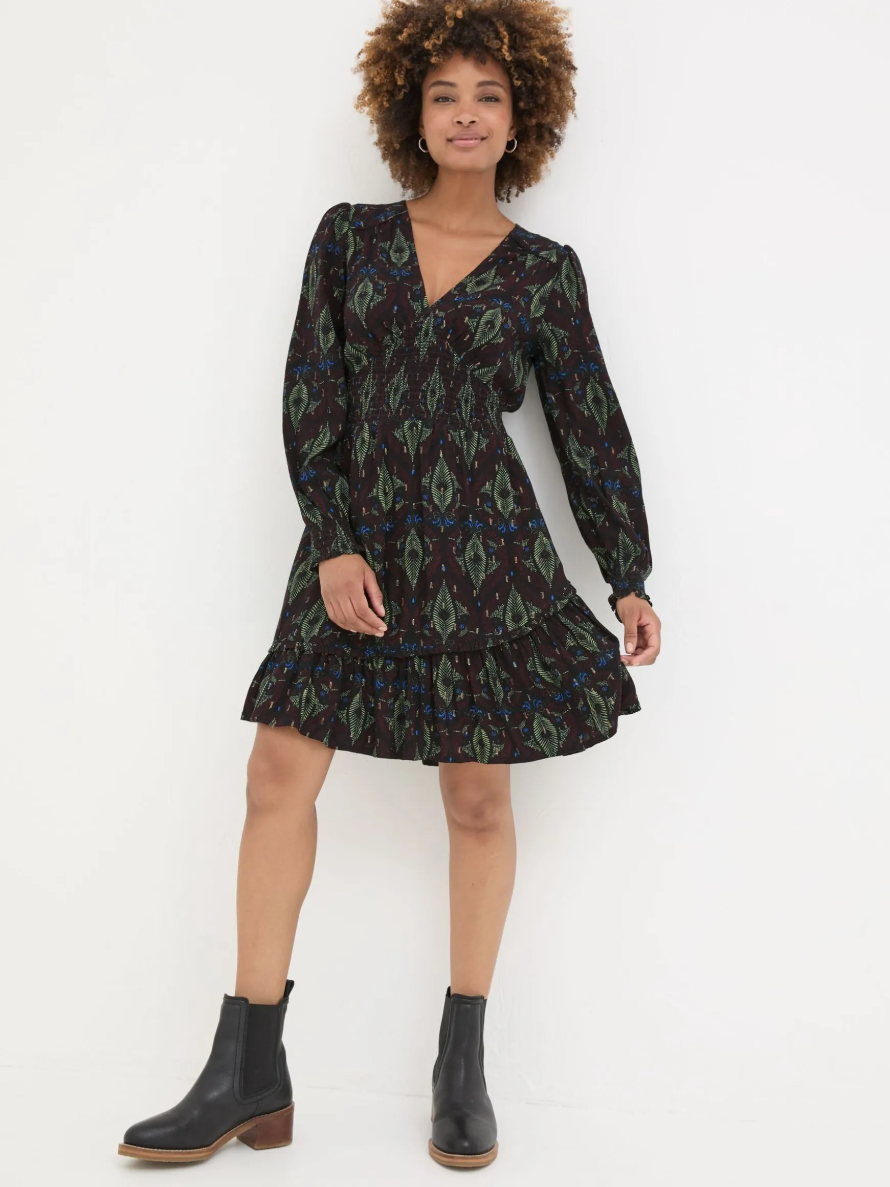 FatFace Farah Decorative Dress Multi Flash Sale